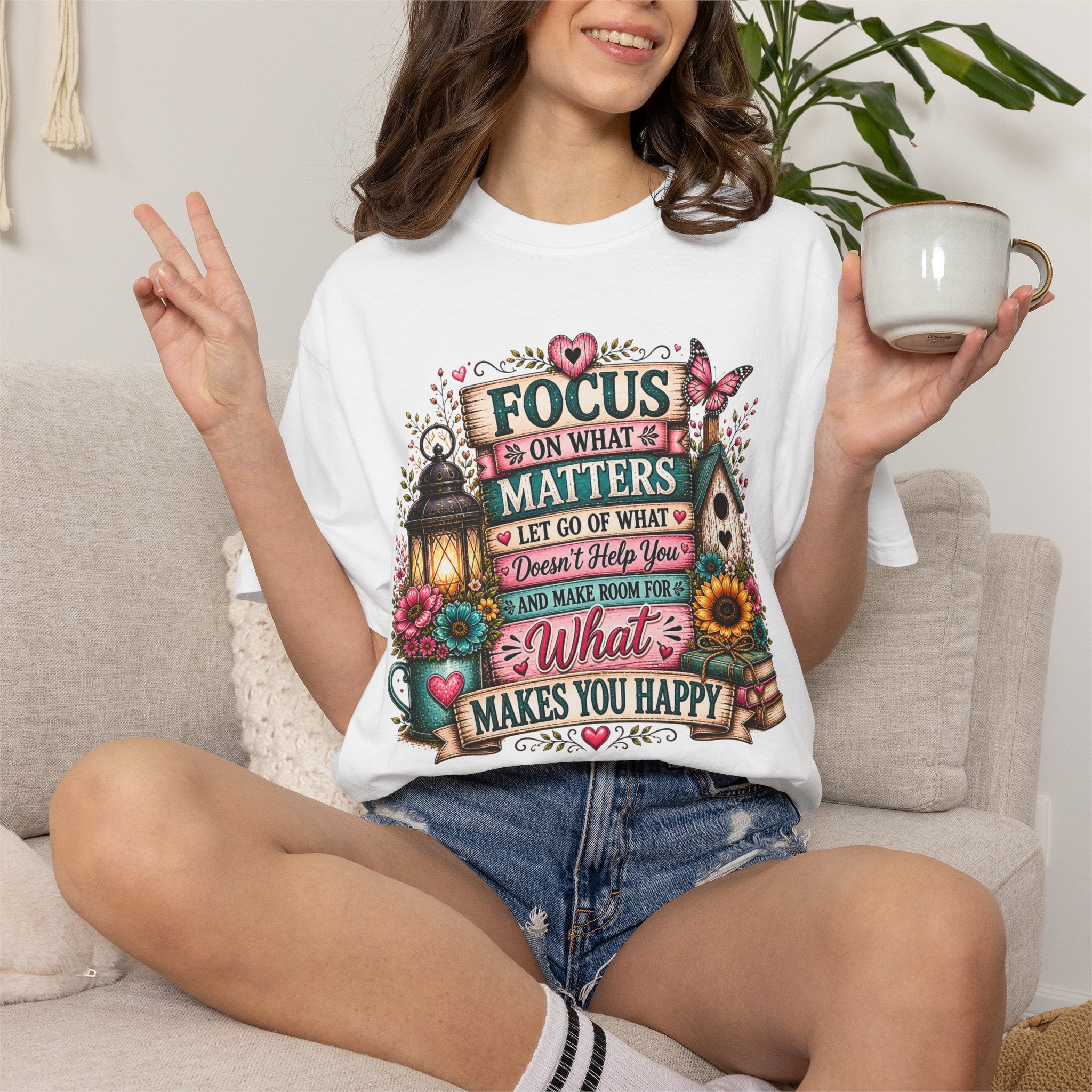 "Focus on What Matters: Do What Makes You Happy" Inspirational Graphic Tee