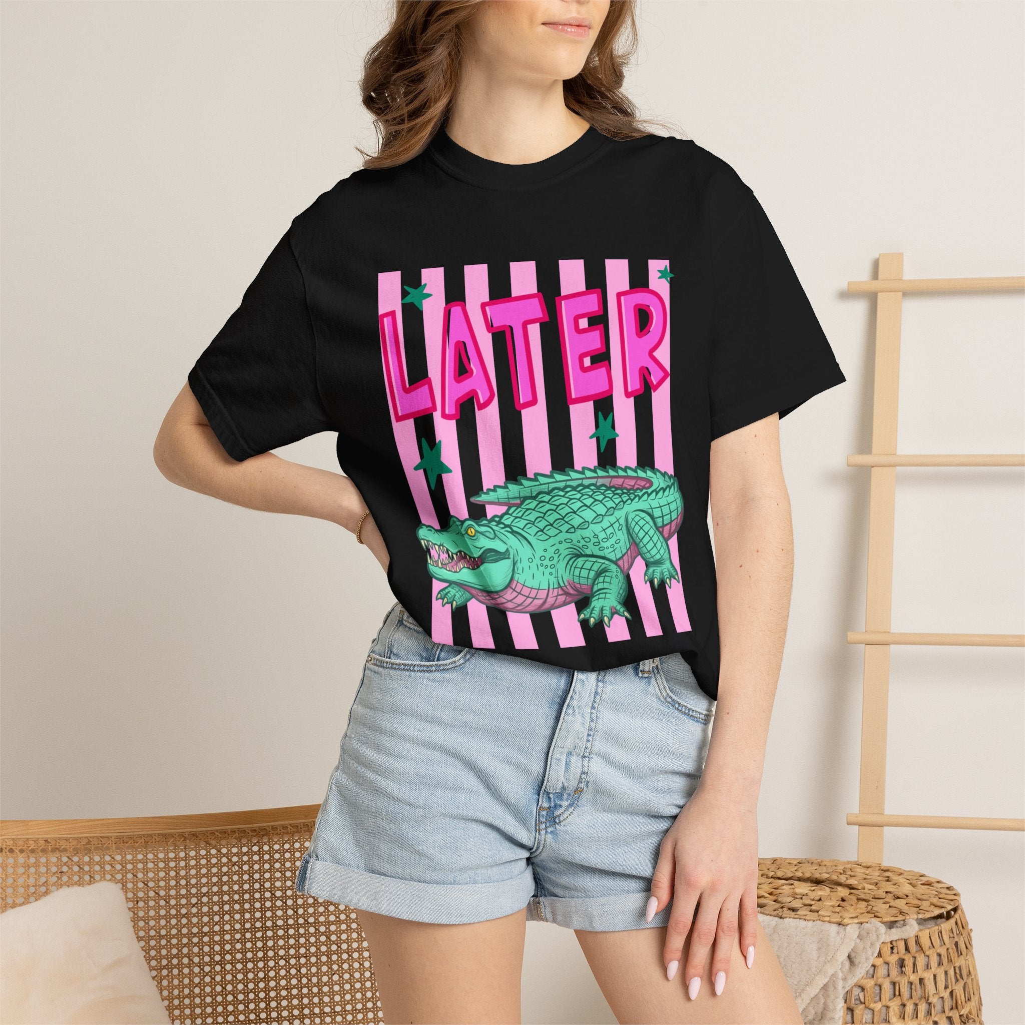 Front and Back Later/Afterwhile Alligator Graphic T-Shirt