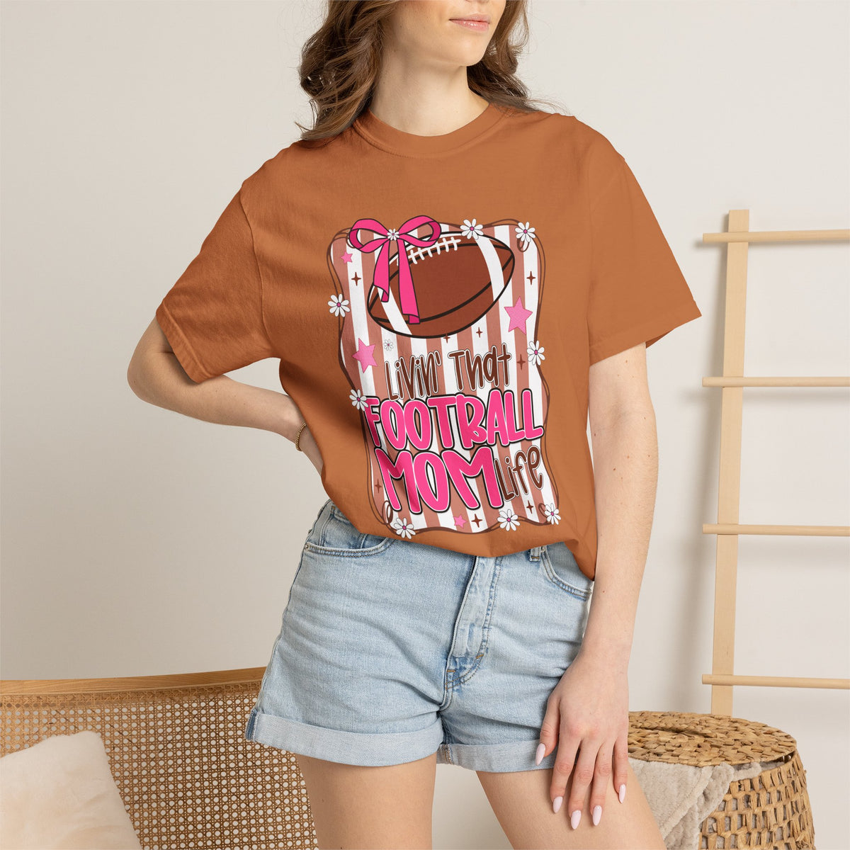 I Live That Football Mom Life Graphic Tee