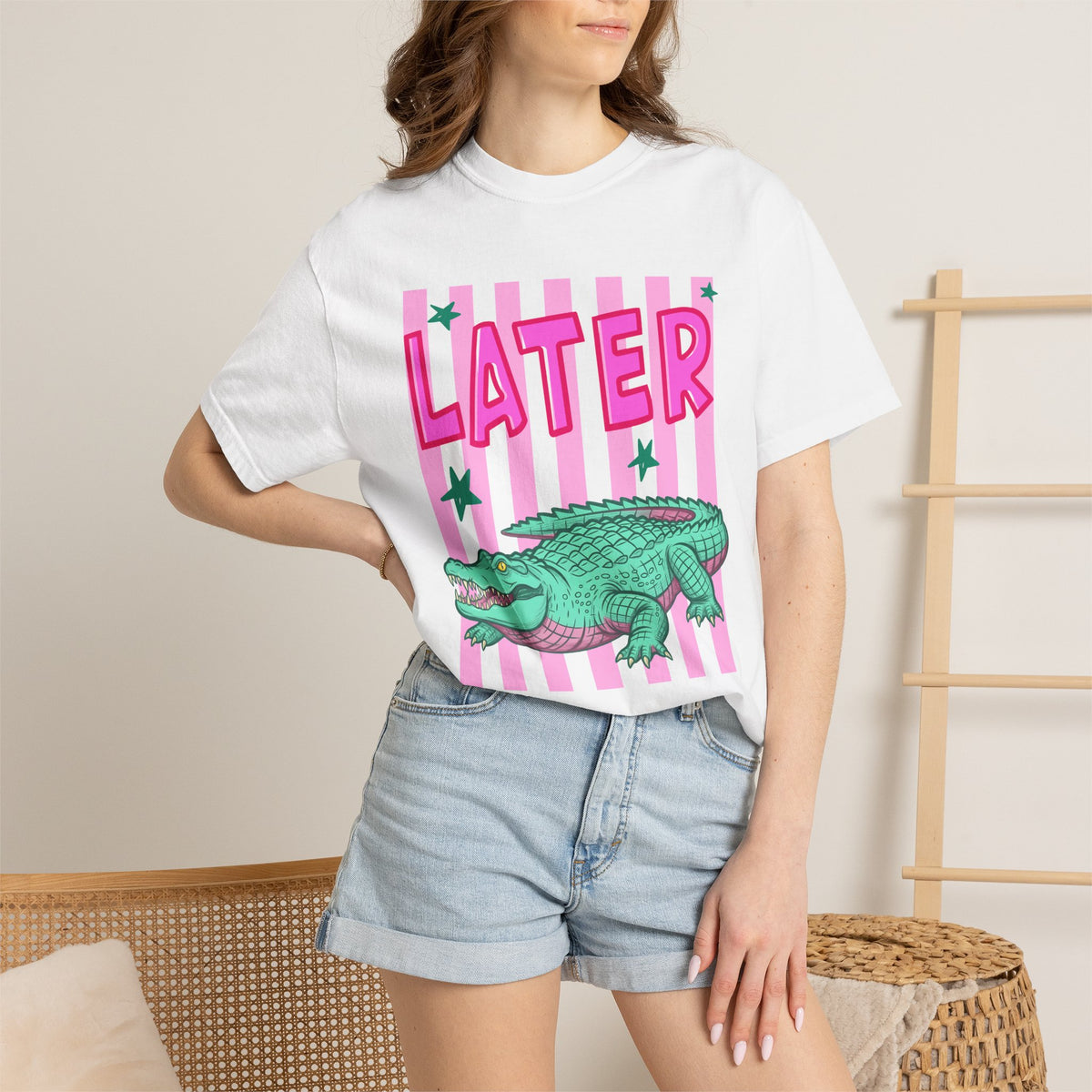 Front and Back Later/Afterwhile Alligator Graphic T-Shirt