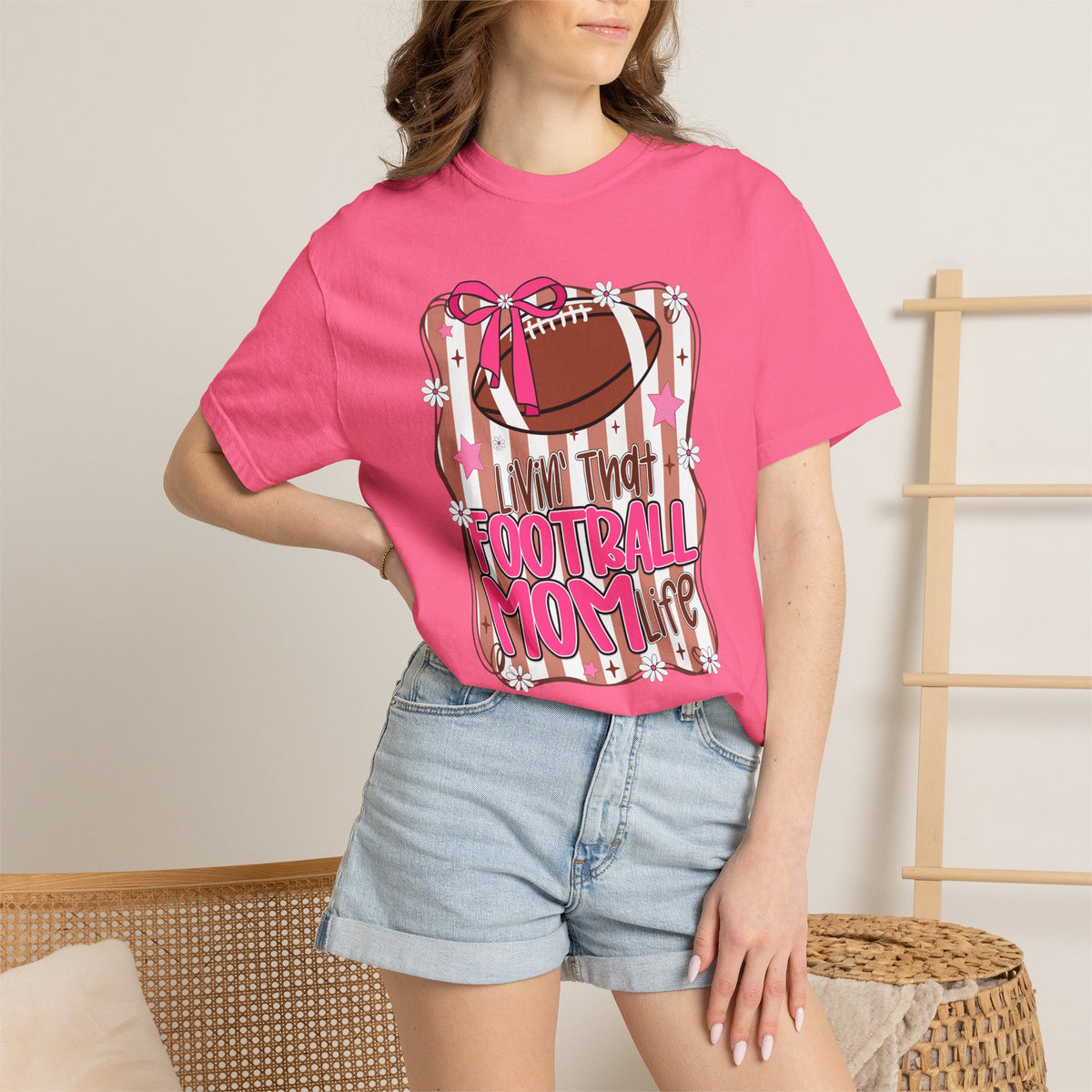 I Live That Football Mom Life Graphic Tee