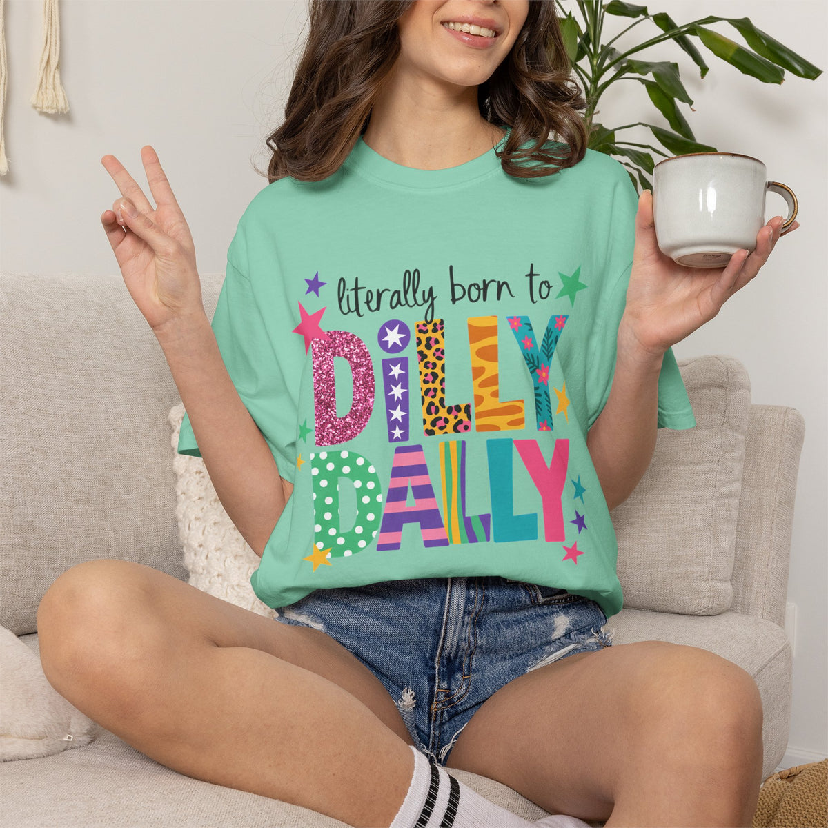 Born to Dilly Dally T-Shirt — Colorful Retro Kids' Tee