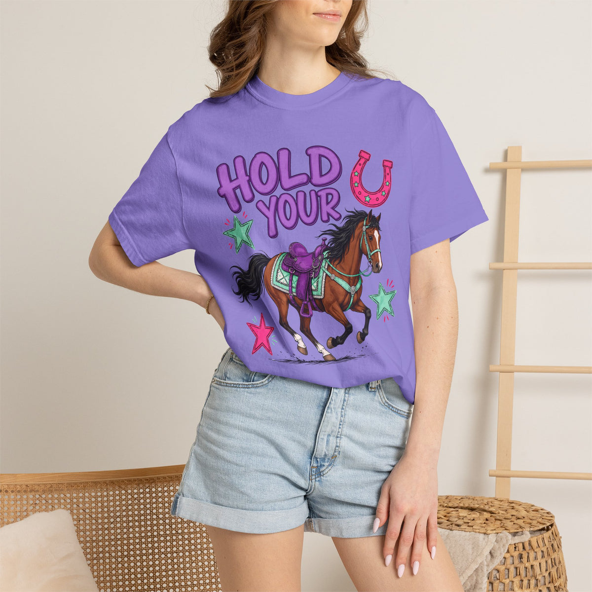 Hold Your Horses Horse Graphic T-Shirt