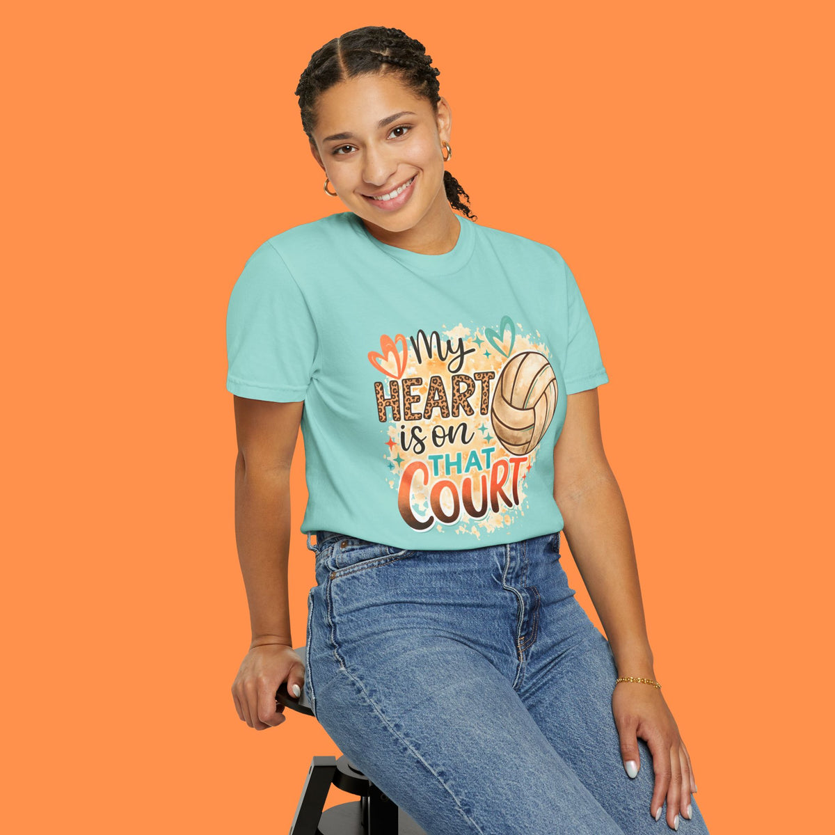 Volleyball "My Heart Is On That Court" T-Shirt
