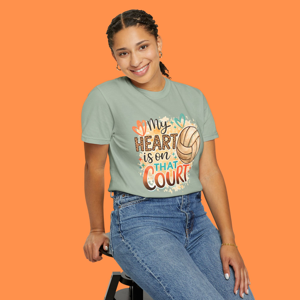Volleyball "My Heart Is On That Court" T-Shirt
