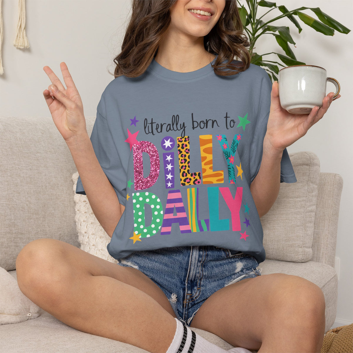 Born to Dilly Dally T-Shirt — Colorful Retro Kids' Tee