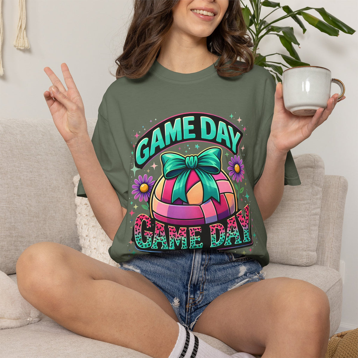 Game Day Volleyball T-Shirt — Colorful Gift Ball Graphic