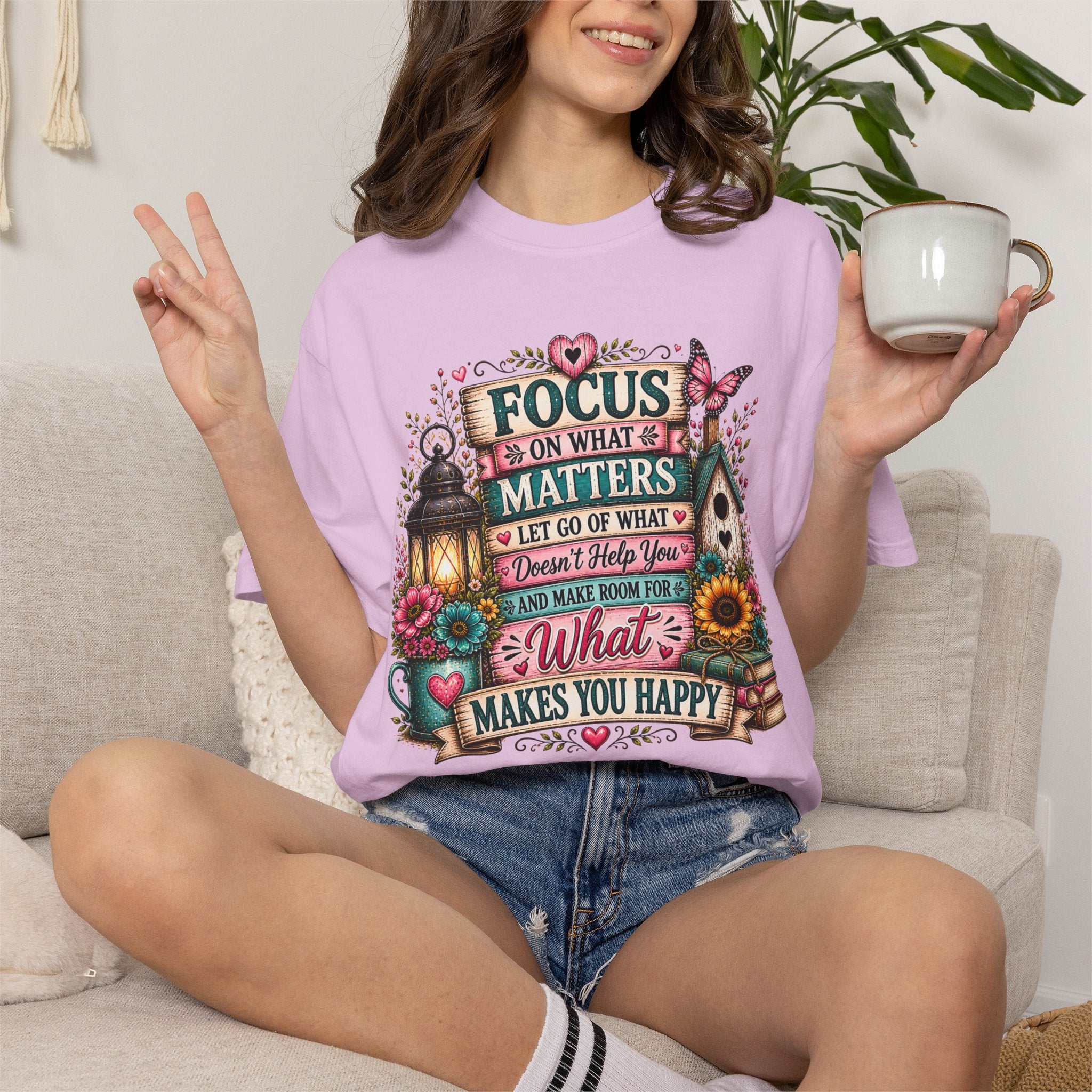"Focus on What Matters: Do What Makes You Happy" Inspirational Graphic Tee