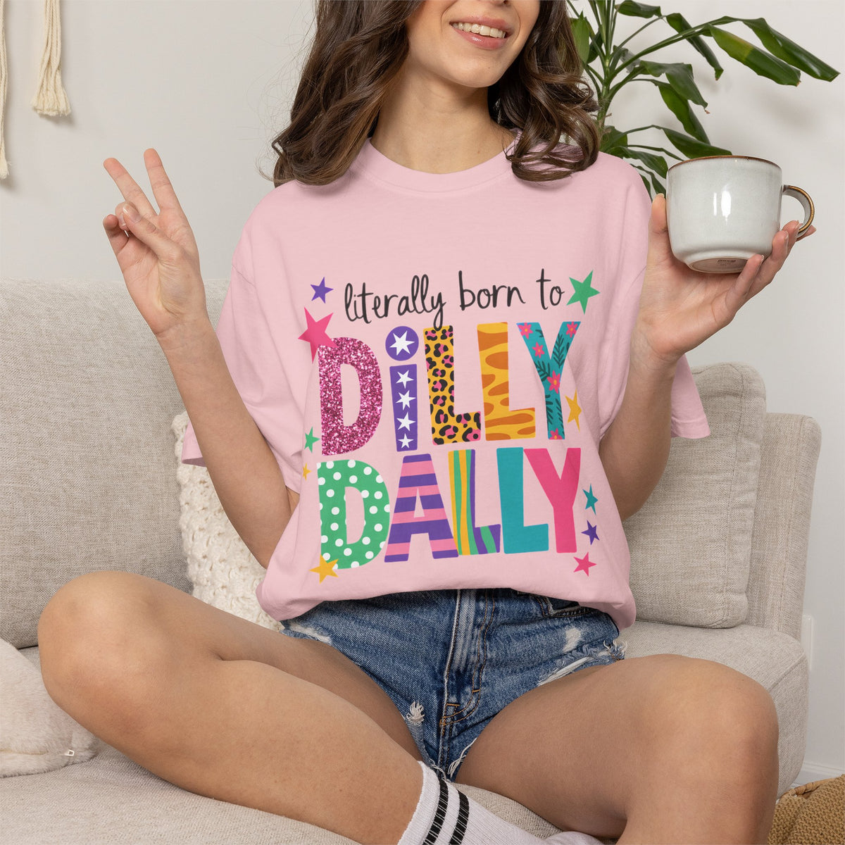 Born to Dilly Dally T-Shirt — Colorful Retro Kids' Tee