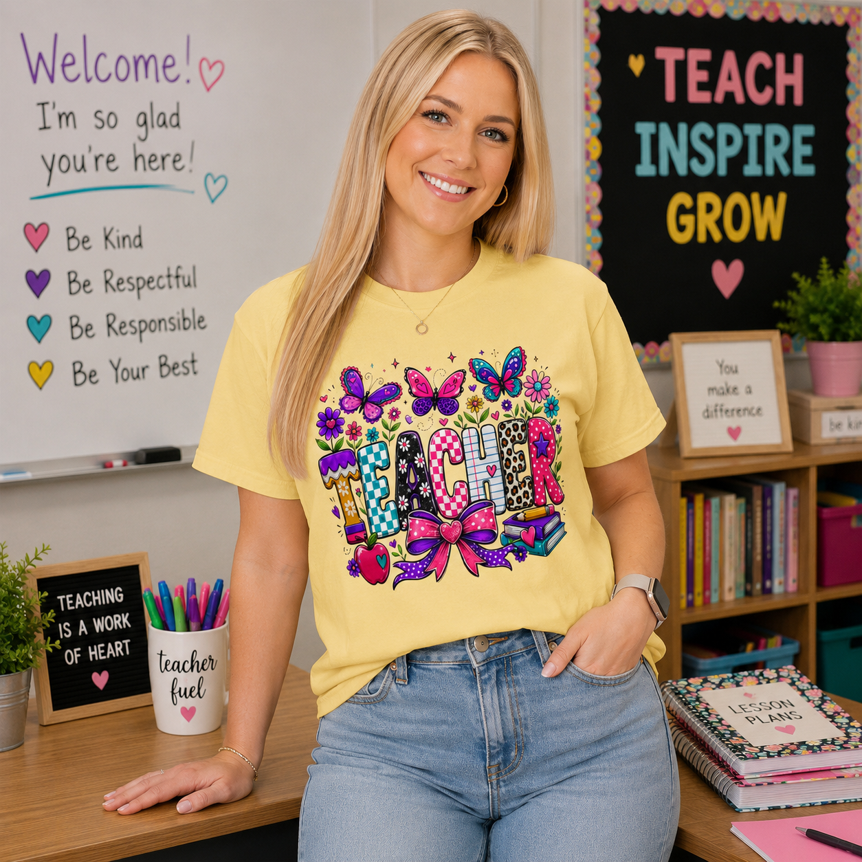 Teacher Graphic Tee | Comfort Colors® Teacher Shirt | Cute Back to School Teacher Gift