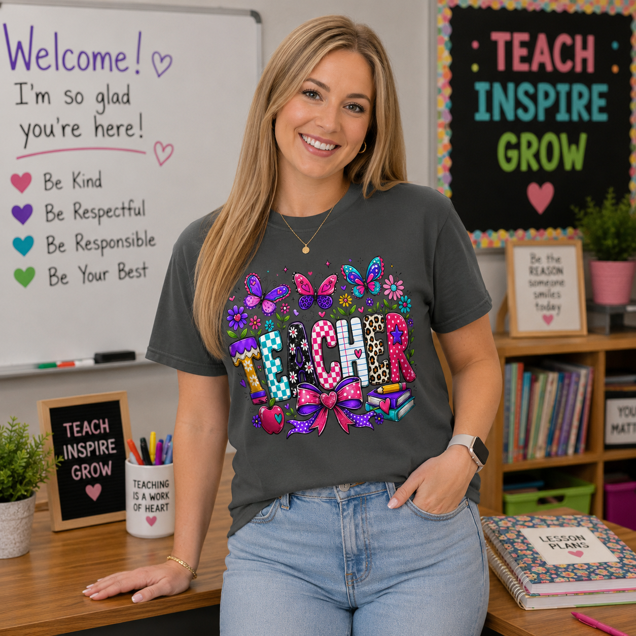 Teacher Graphic Tee | Comfort Colors® Teacher Shirt | Cute Back to School Teacher Gift