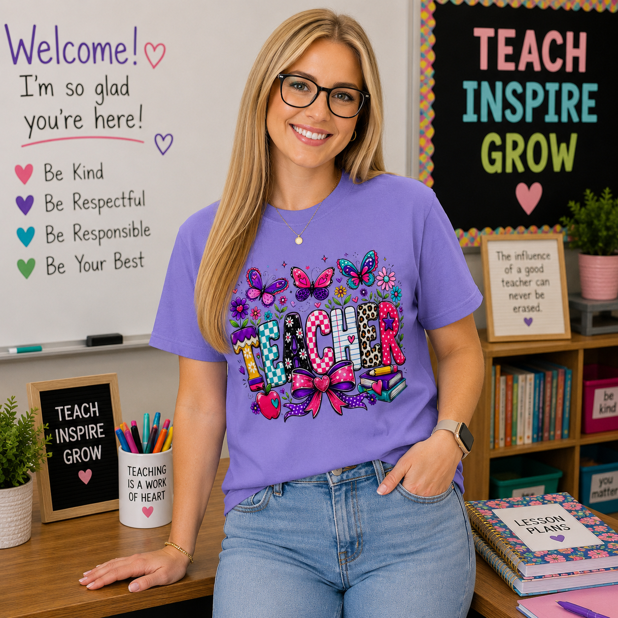 Teacher Graphic Tee | Comfort Colors® Teacher Shirt | Cute Back to School Teacher Gift