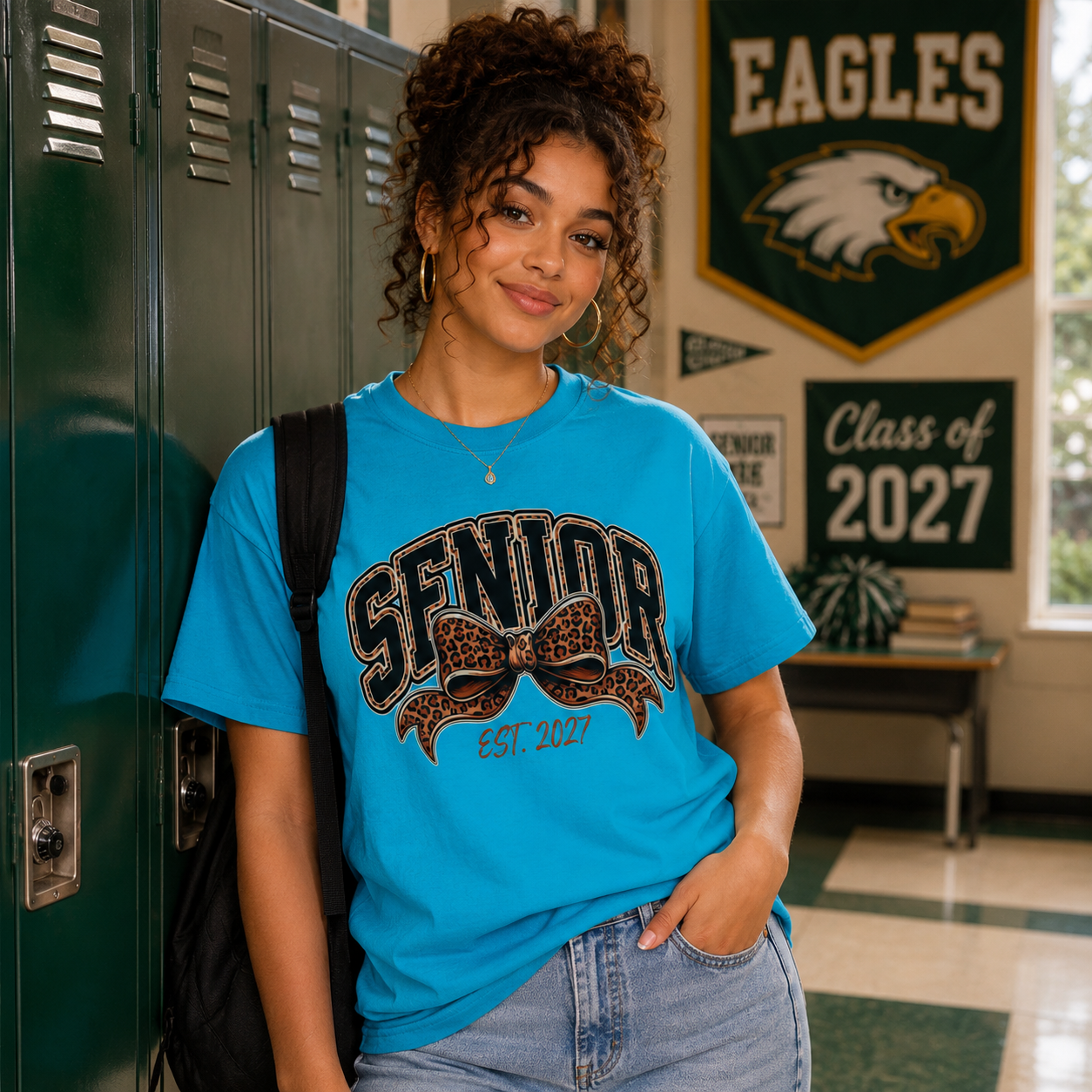 Senior 2027 Comfort Colors® T-Shirt – Leopard Bow Graphic