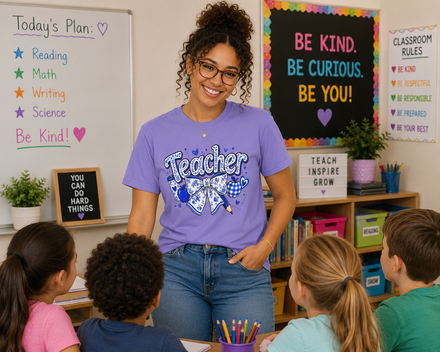 Teacher Bow – Comfort Colors® Graphic T-Shirt