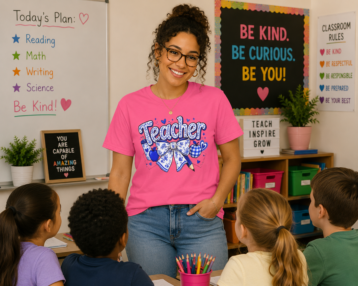 Teacher Bow – Comfort Colors® Graphic T-Shirt