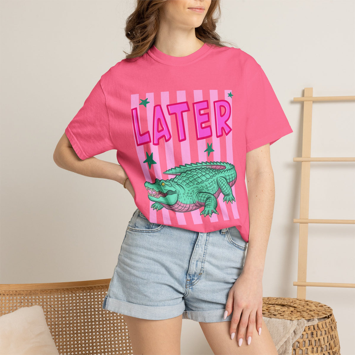 Front and Back Later/Afterwhile Alligator Graphic T-Shirt
