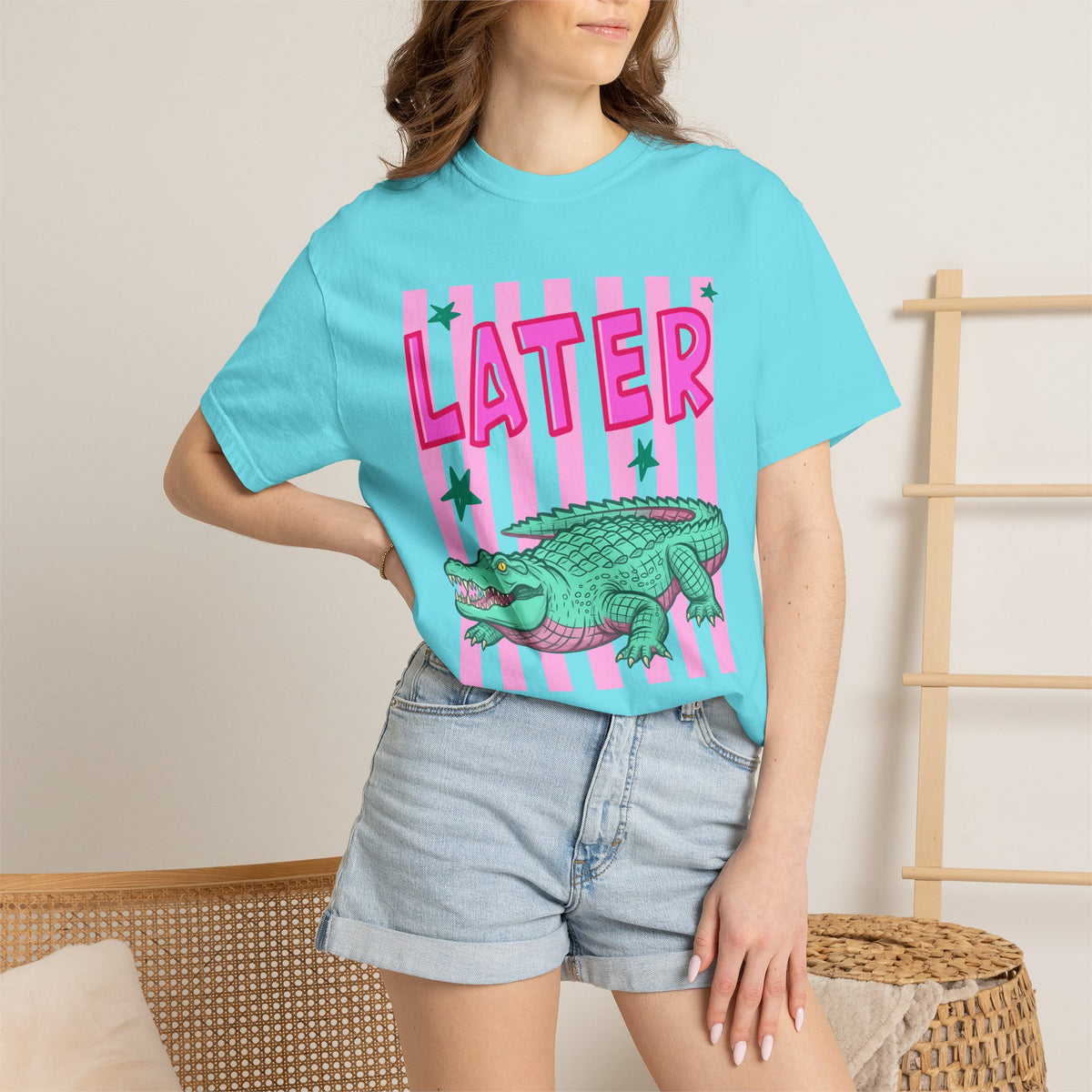 Front and Back Later/Afterwhile Alligator Graphic T-Shirt