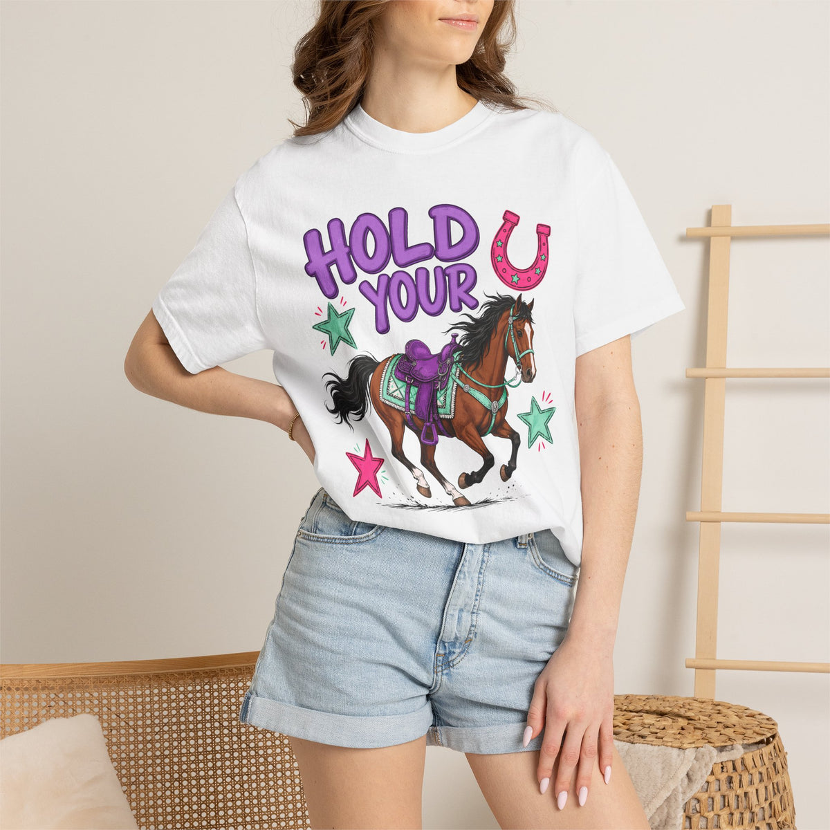 Hold Your Horses Horse Graphic T-Shirt