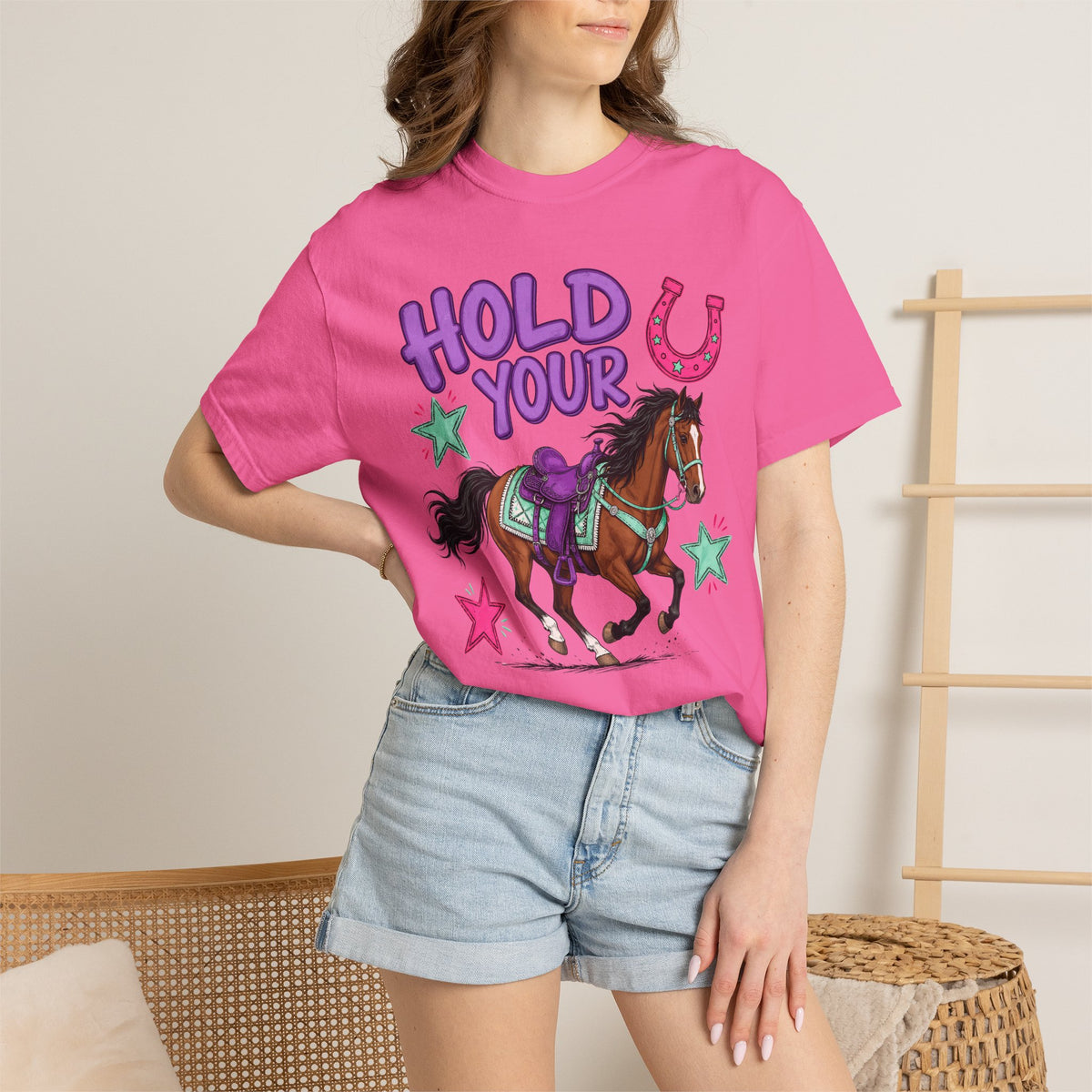 Hold Your Horses Horse Graphic T-Shirt