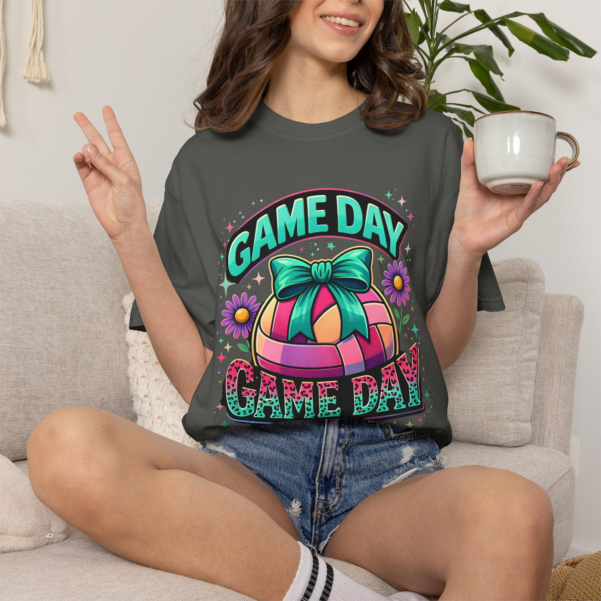 Game Day Volleyball T-Shirt — Colorful Gift Ball Graphic