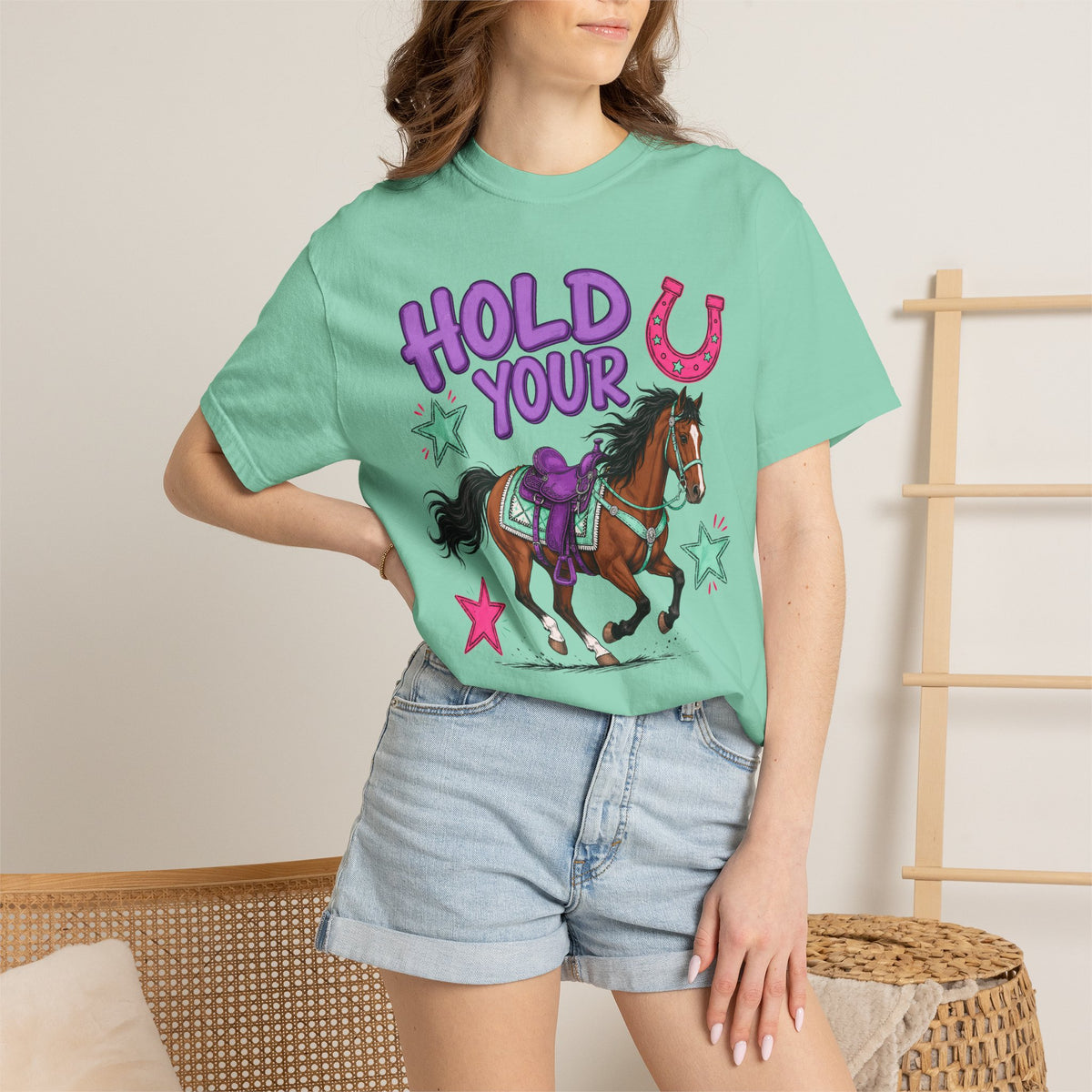 Hold Your Horses Horse Graphic T-Shirt