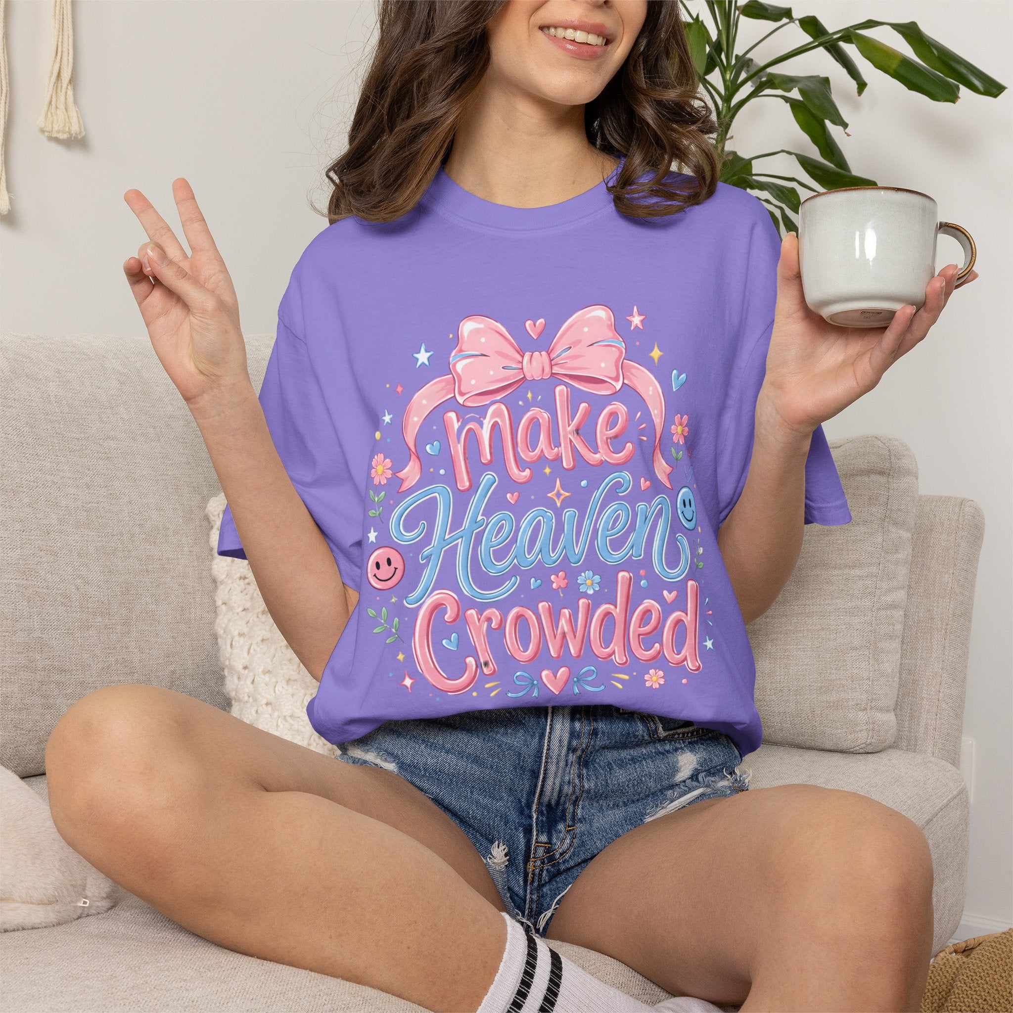 Make Heaven Crowded T-Shirt — Cute Pastel Christian Graphic Tee