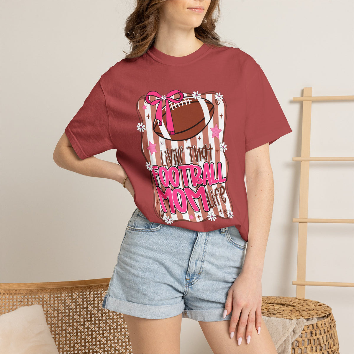 I Live That Football Mom Life Graphic Tee
