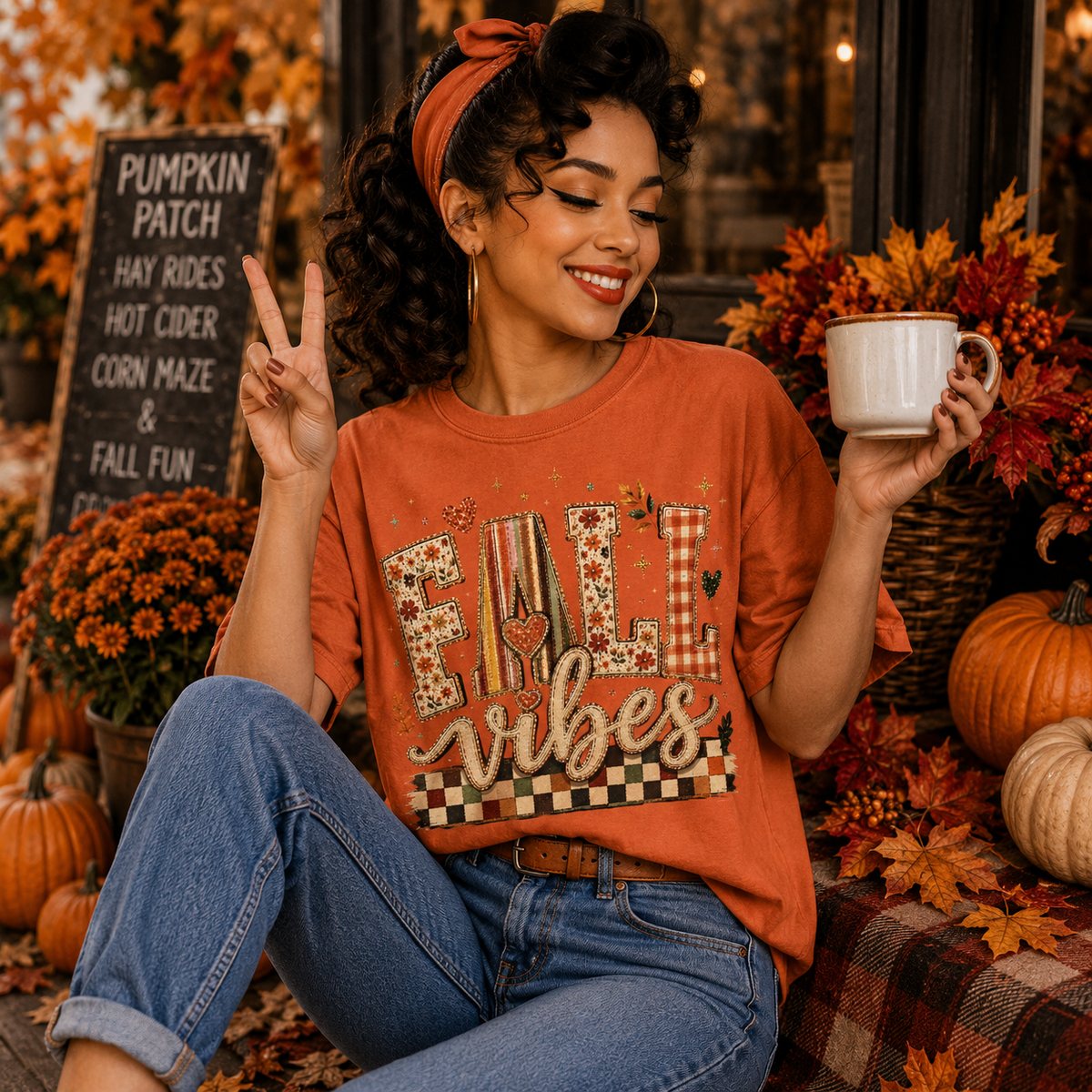 Fall Vibes Comfort Colors® T-Shirt – Cozy Autumn Graphic Tee