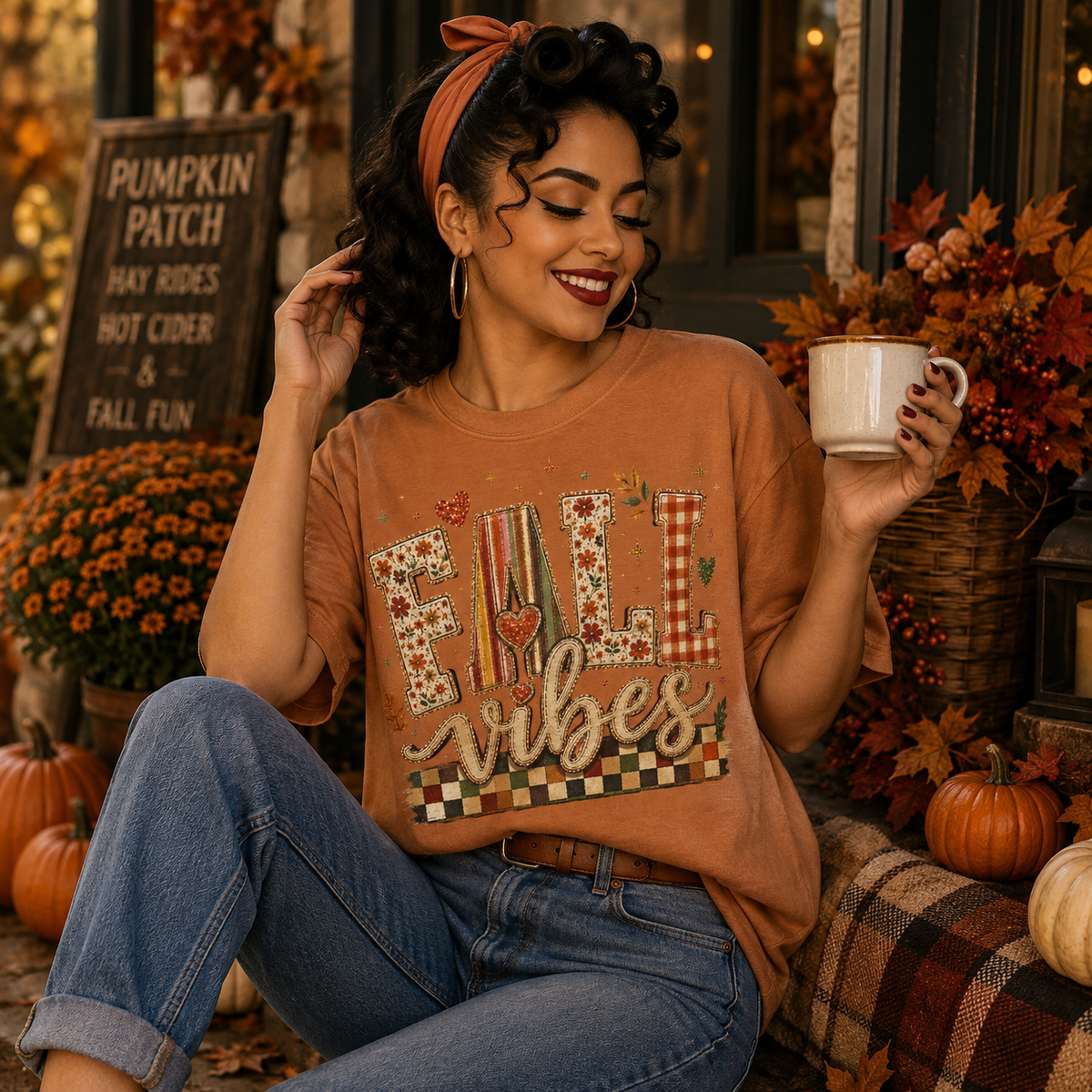 Fall Vibes Comfort Colors® T-Shirt – Cozy Autumn Graphic Tee