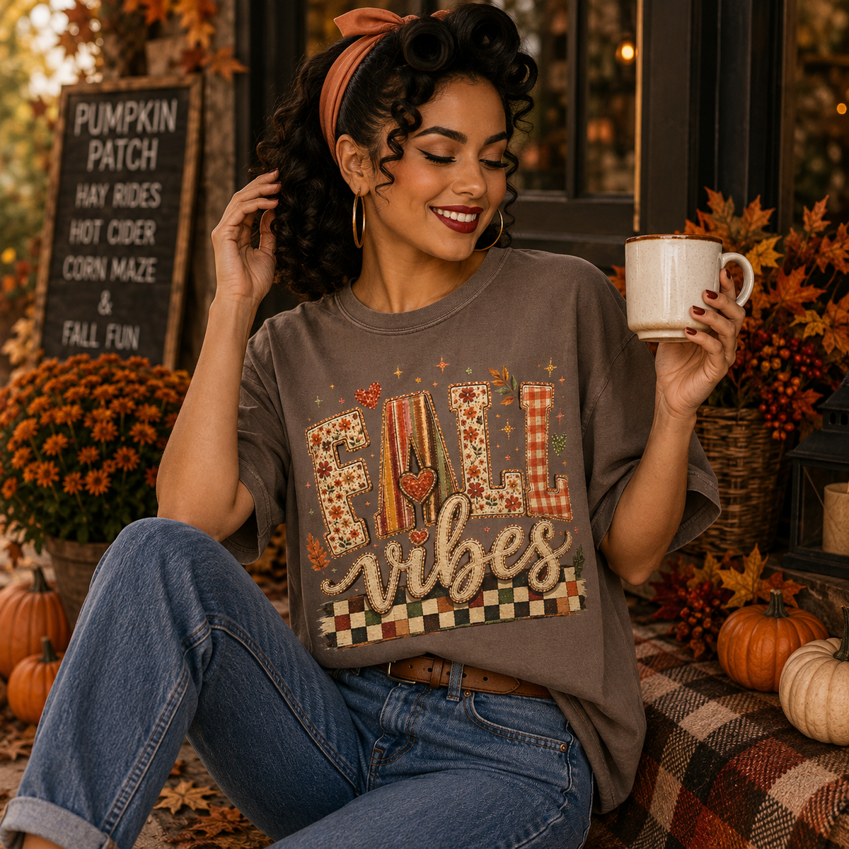 Fall Vibes Comfort Colors® T-Shirt – Cozy Autumn Graphic Tee