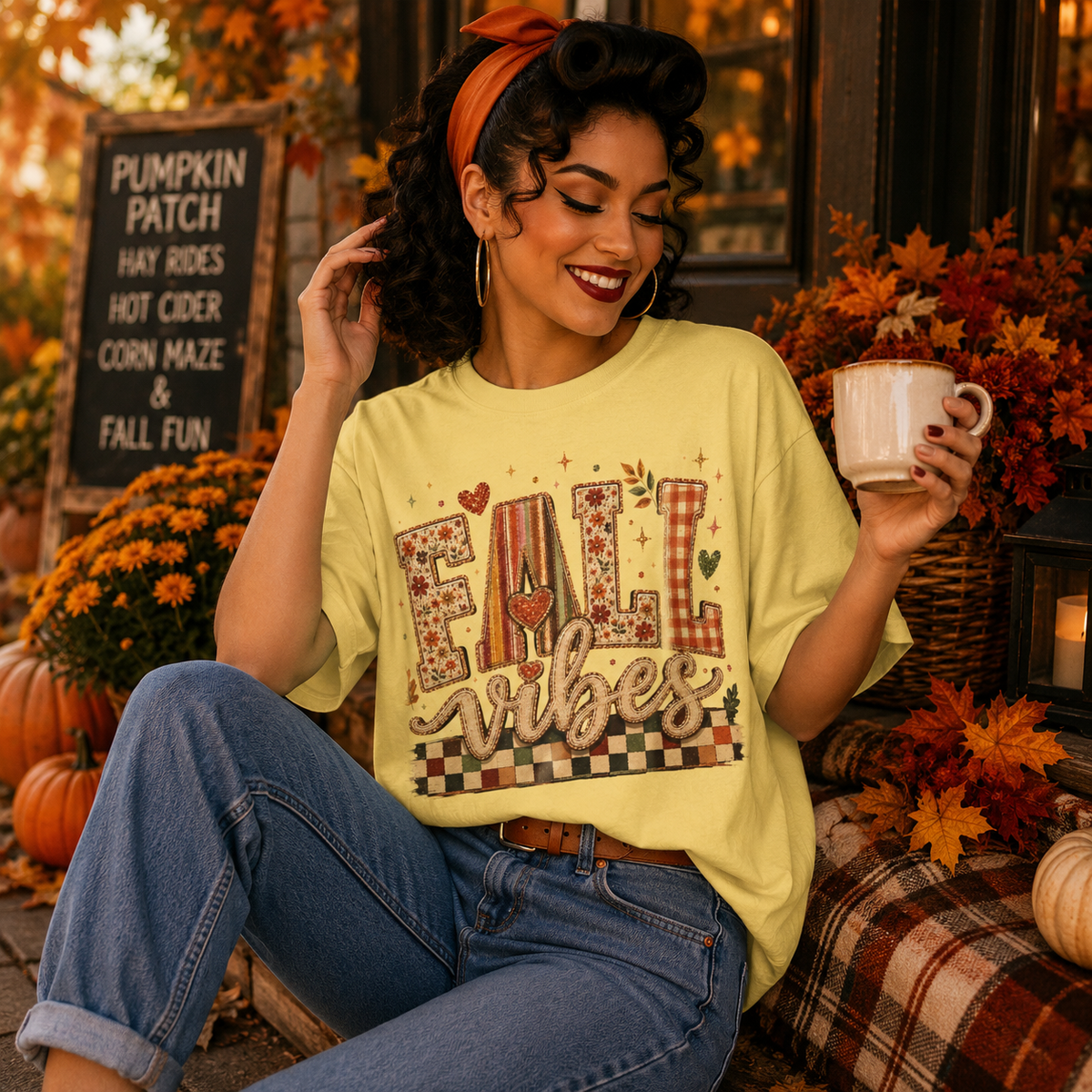 Fall Vibes Comfort Colors® T-Shirt – Cozy Autumn Graphic Tee