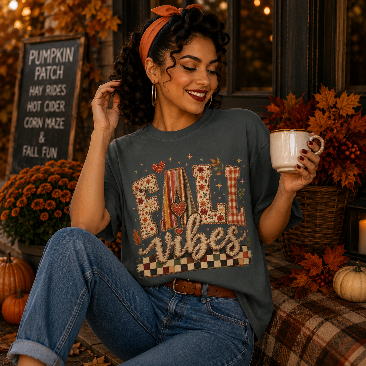 Fall Vibes Comfort Colors® T-Shirt – Cozy Autumn Graphic Tee