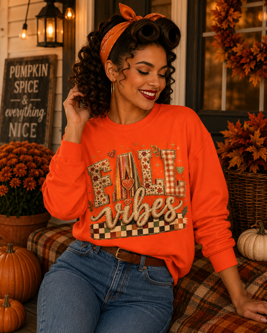 Fall Vibes Gildan Crewneck Sweatshirt