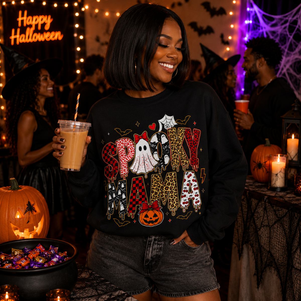 Spooky Mama Gildan Sweatshirt Description