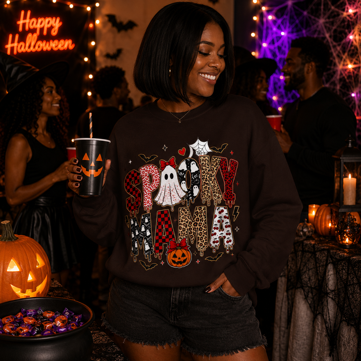 Spooky Mama Gildan Sweatshirt Description