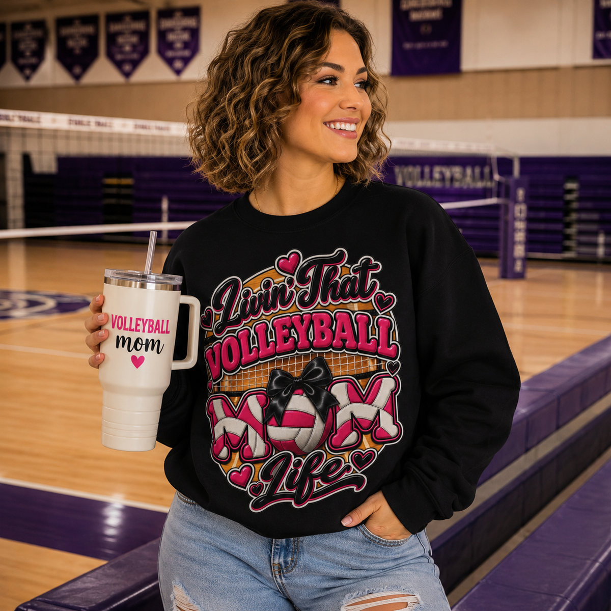 🏐 Livin’ That Volleyball Mom Life Gildan Sweatshirt 💕