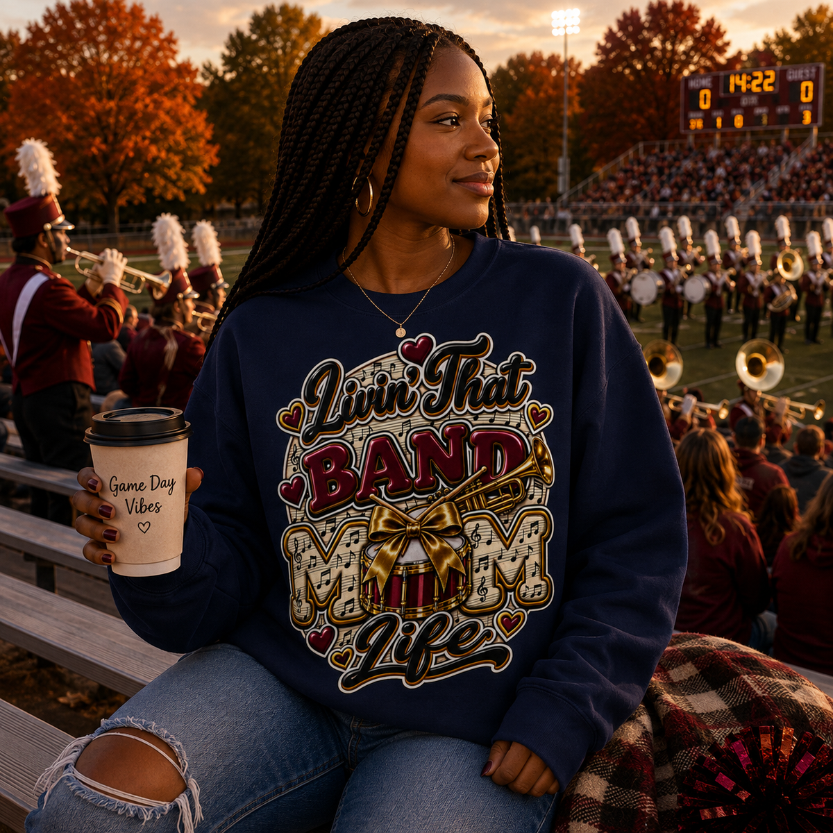 🎺 Livin’ That Band Mom Life Gildan Sweatshirt 🎶