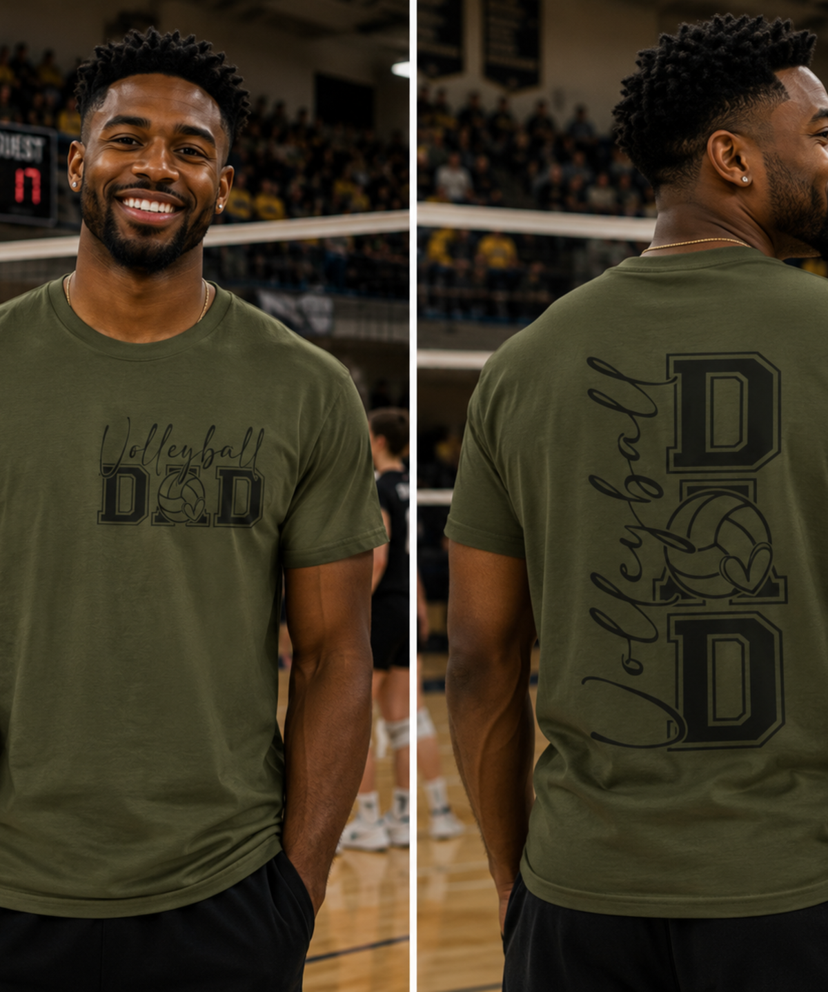 Volleyball Dad Comfort Colors® T-Shirt – Front & Back Graphic