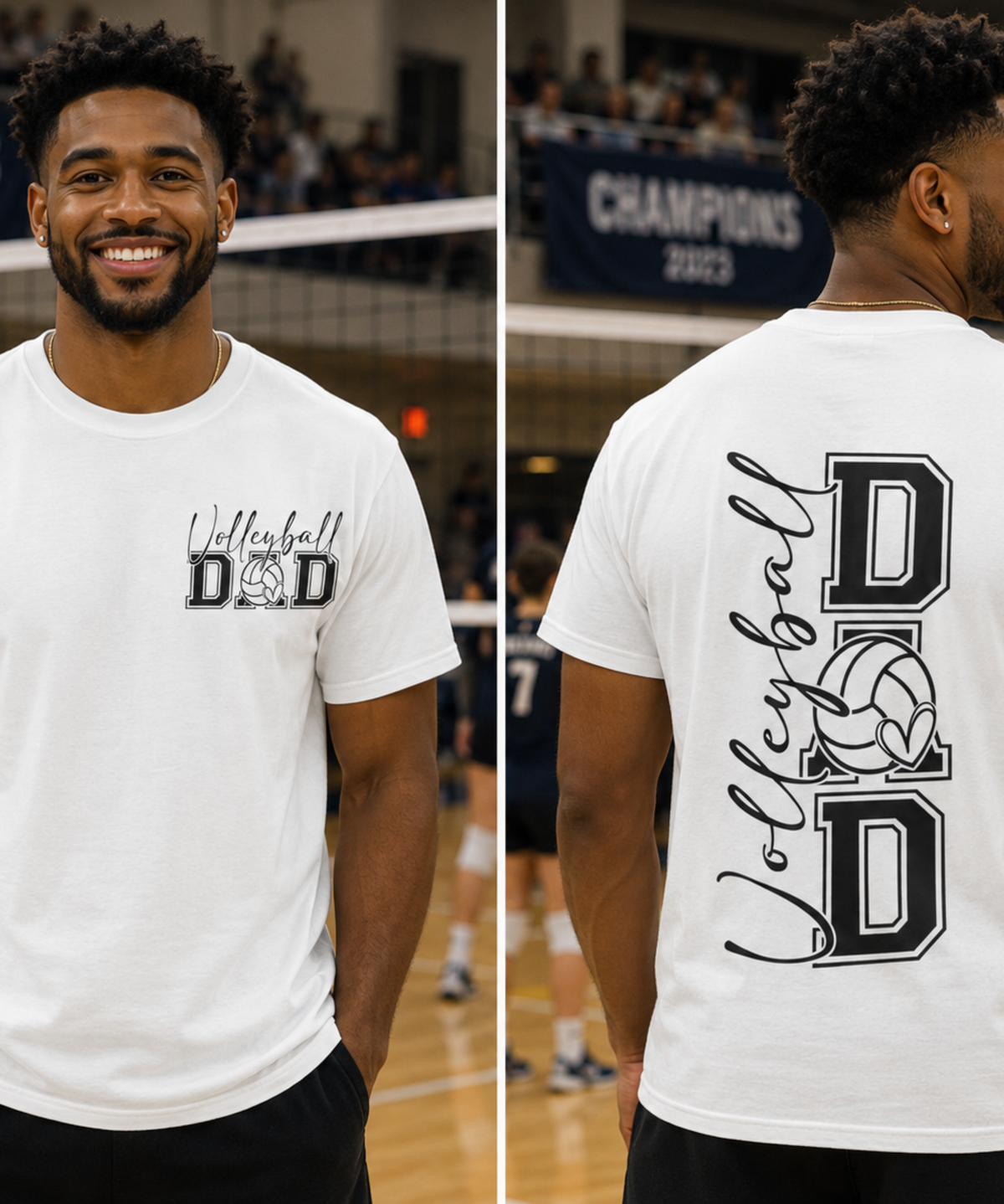 Volleyball Dad Comfort Colors® T-Shirt – Front & Back Graphic
