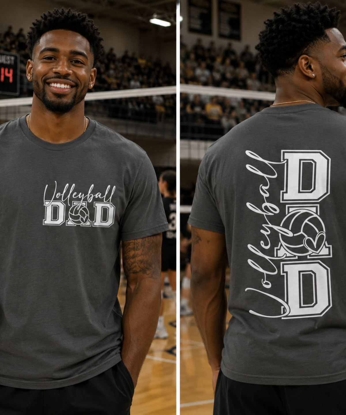 Volleyball Dad Comfort Colors® T-Shirt – Front & Back Graphic