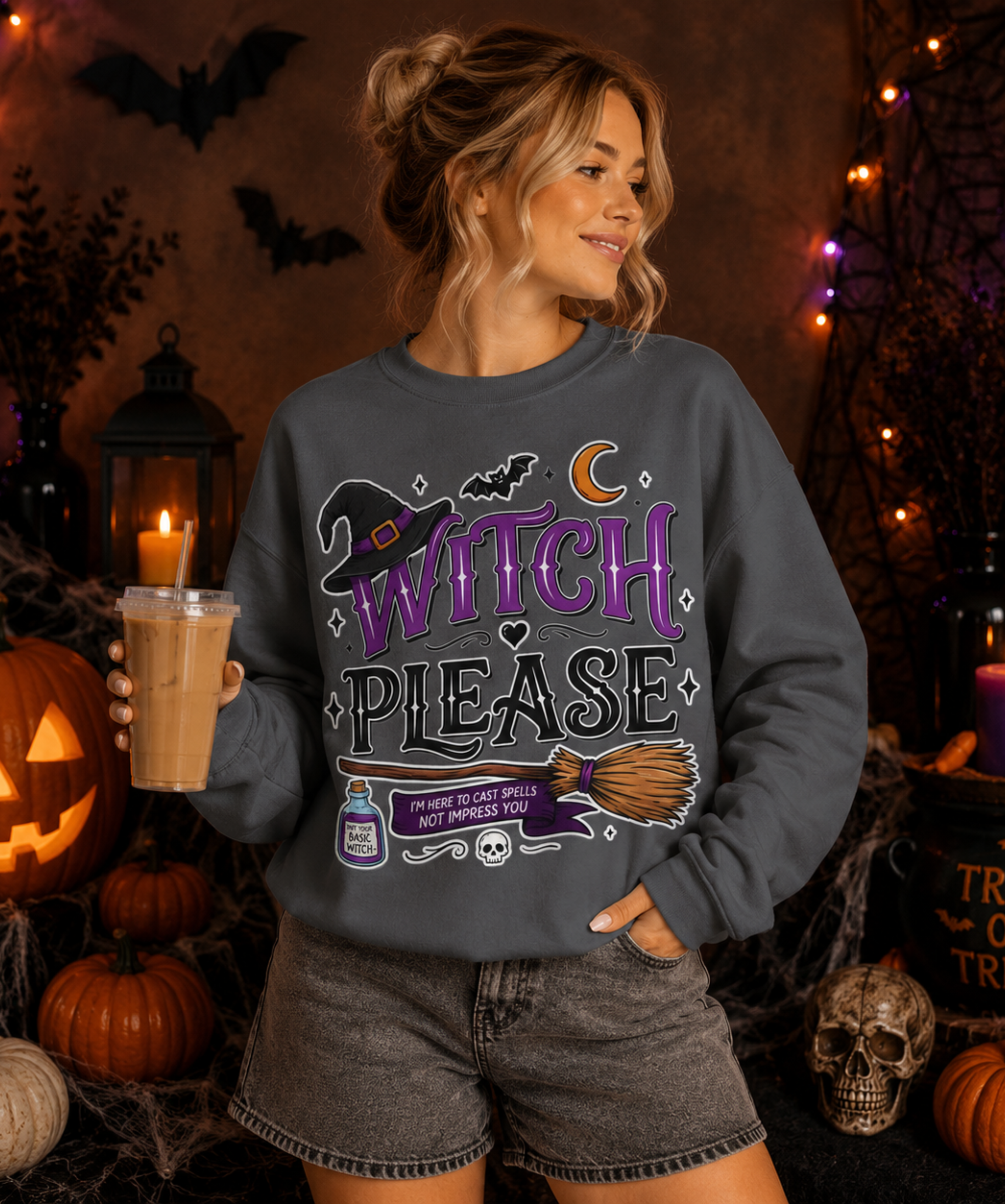 Witch Please Halloween Gildan® Sweatshirt