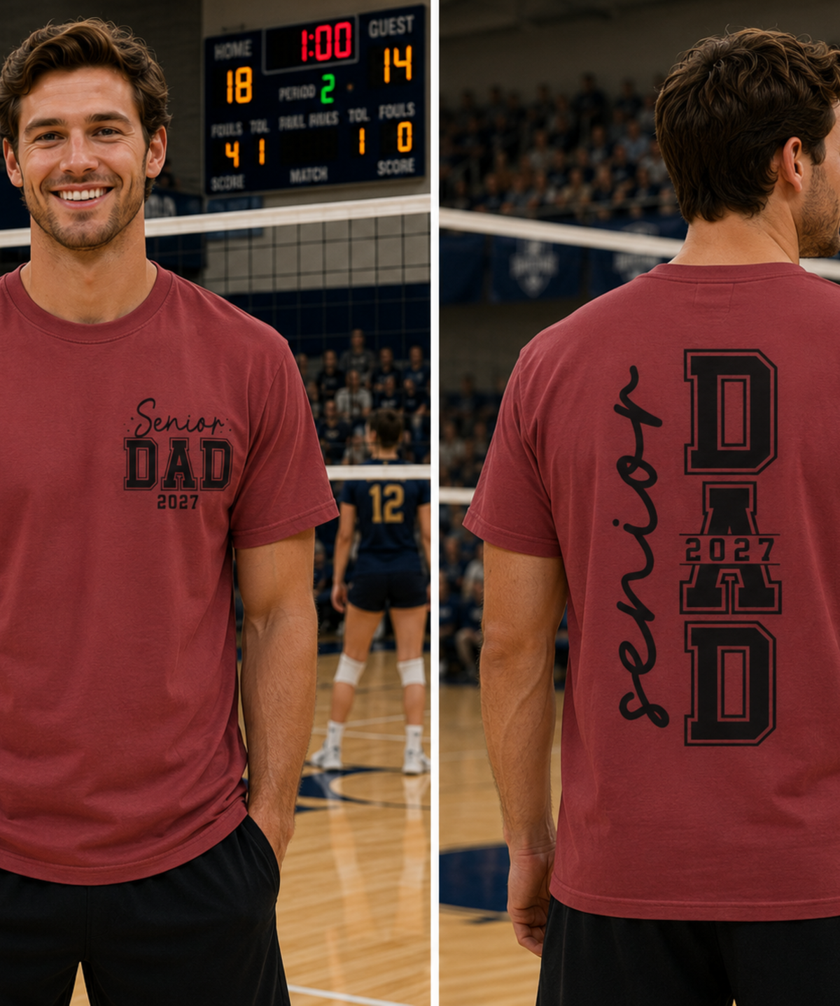 Senior Dad 2027 Comfort Colors® Shirt – Volleyball Dad Tee