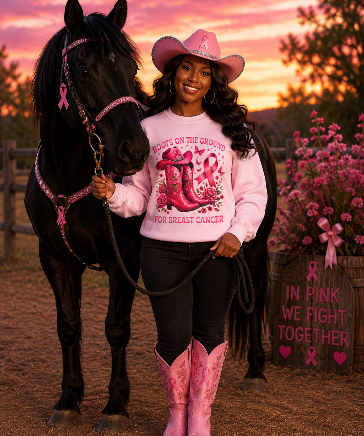 Boots on the Ground for Breast Cancer – Gildan® Heavy Blend™ Crewneck Sweatshirt