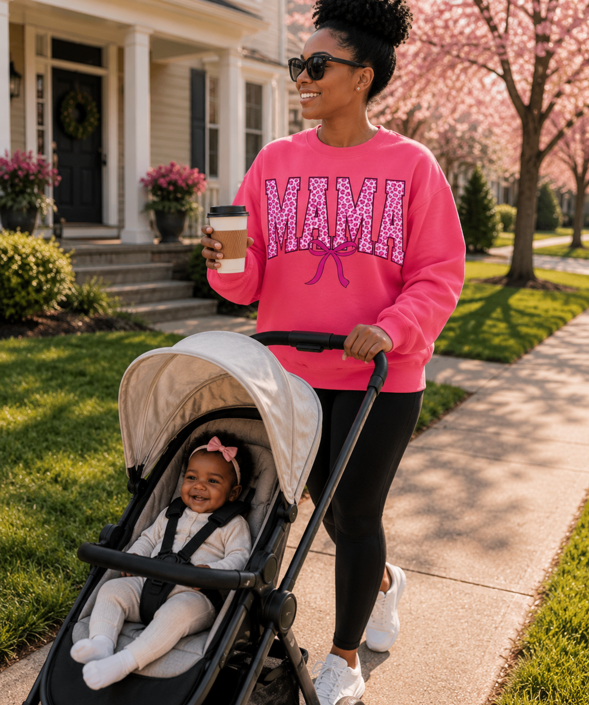 Mama Leopard Bow Gildan® Sweatshirt