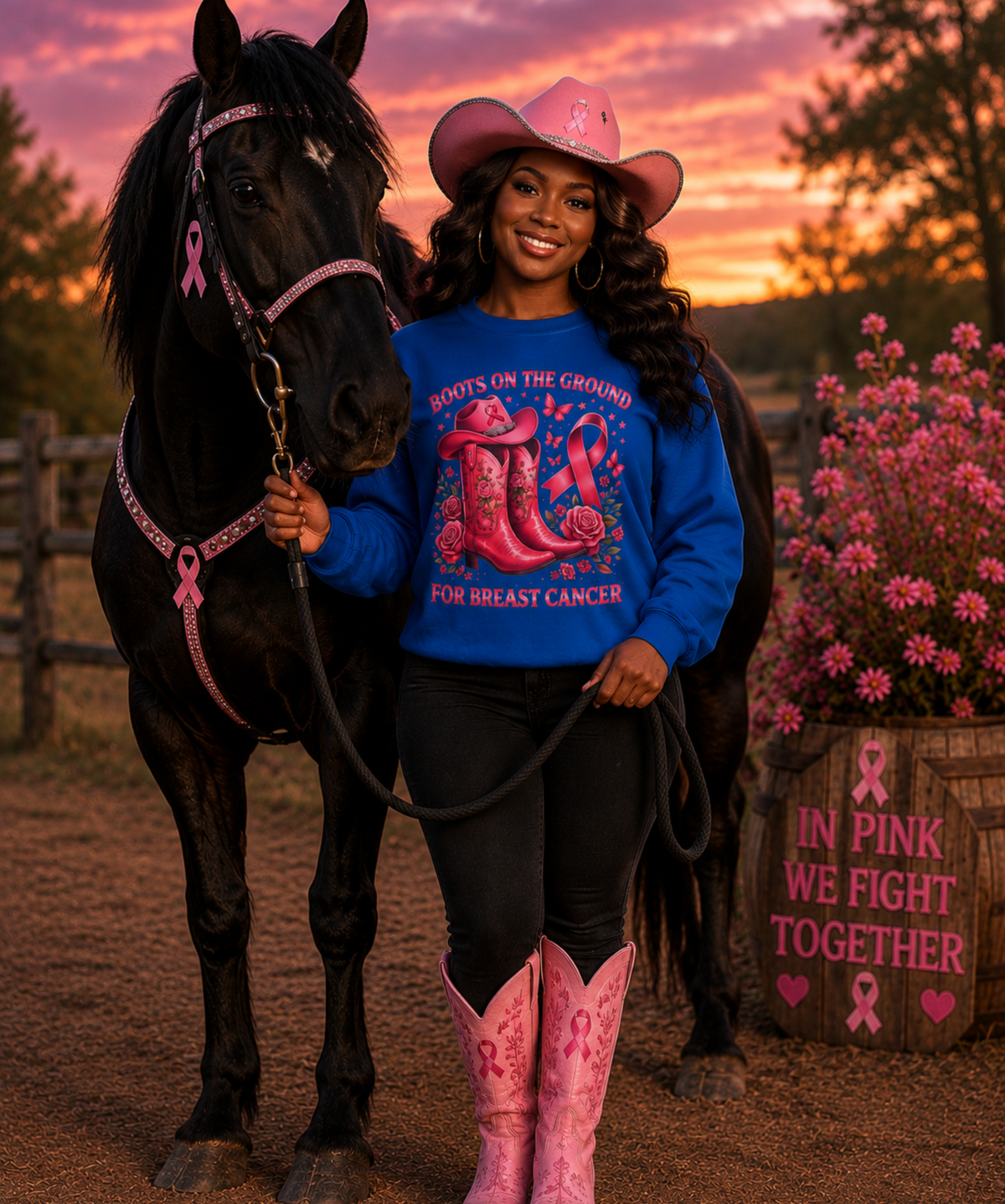Boots on the Ground for Breast Cancer – Gildan® Heavy Blend™ Crewneck Sweatshirt