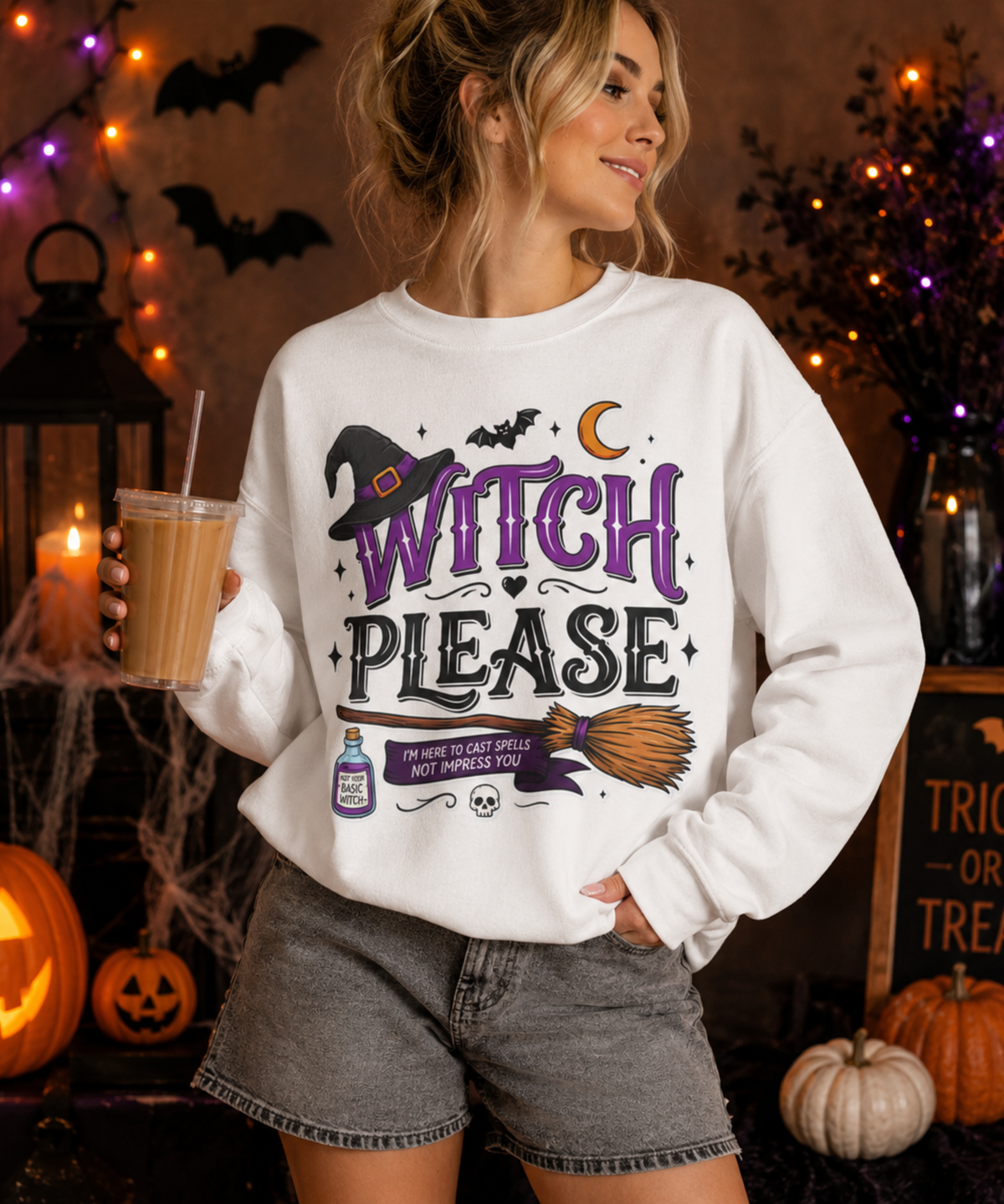 Witch Please Halloween Gildan® Sweatshirt