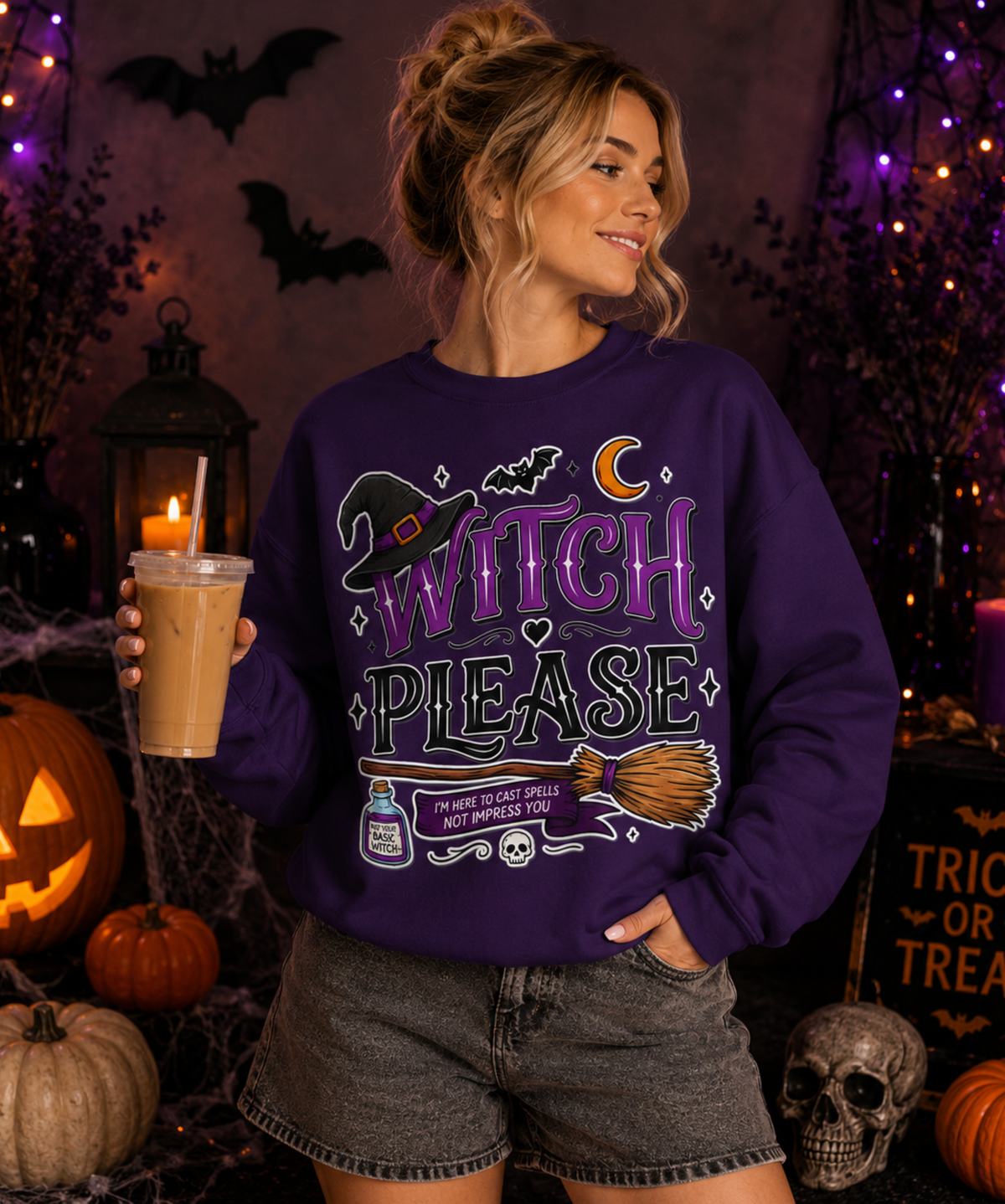 Witch Please Halloween Gildan® Sweatshirt