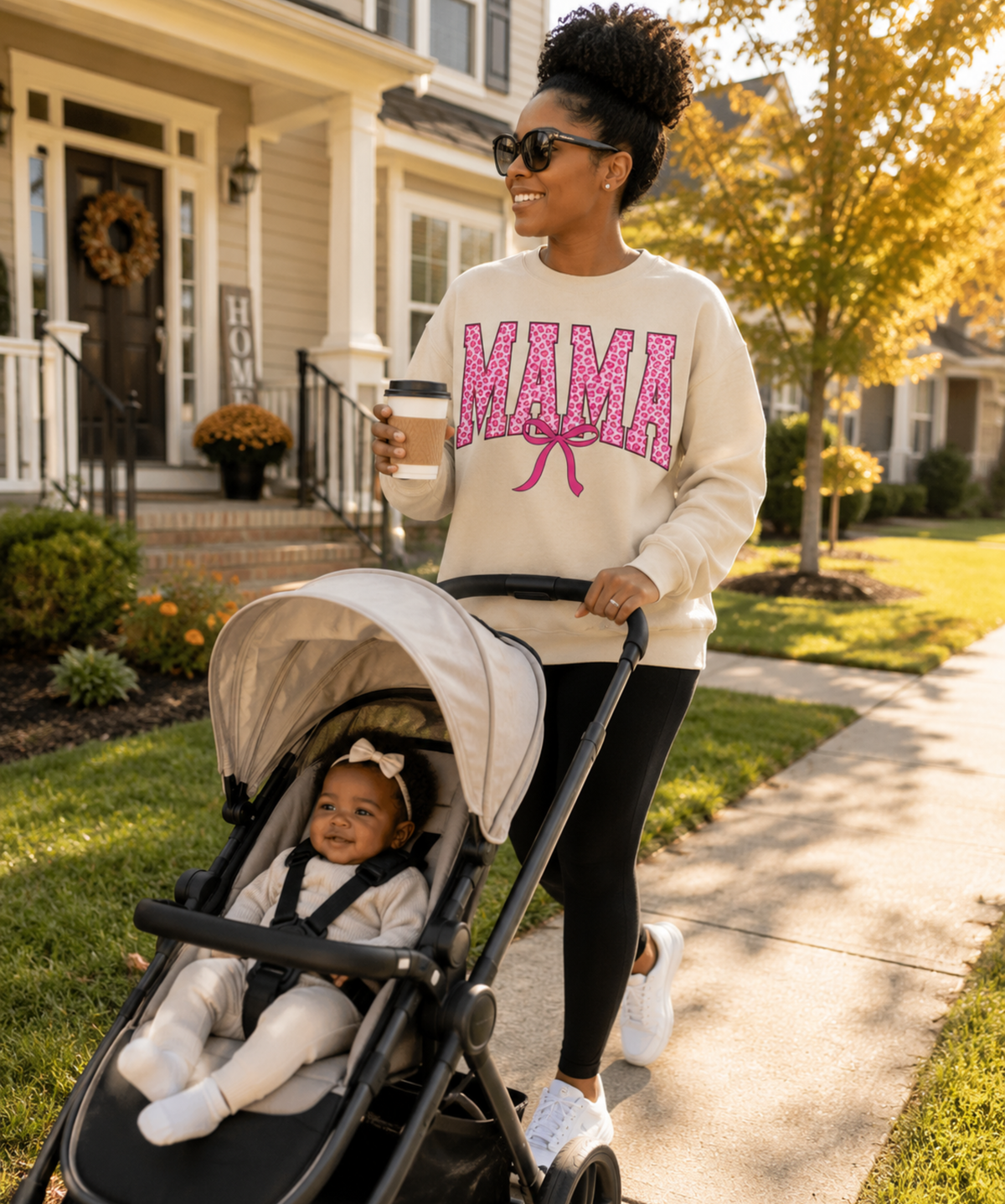 Mama Leopard Bow Gildan® Sweatshirt