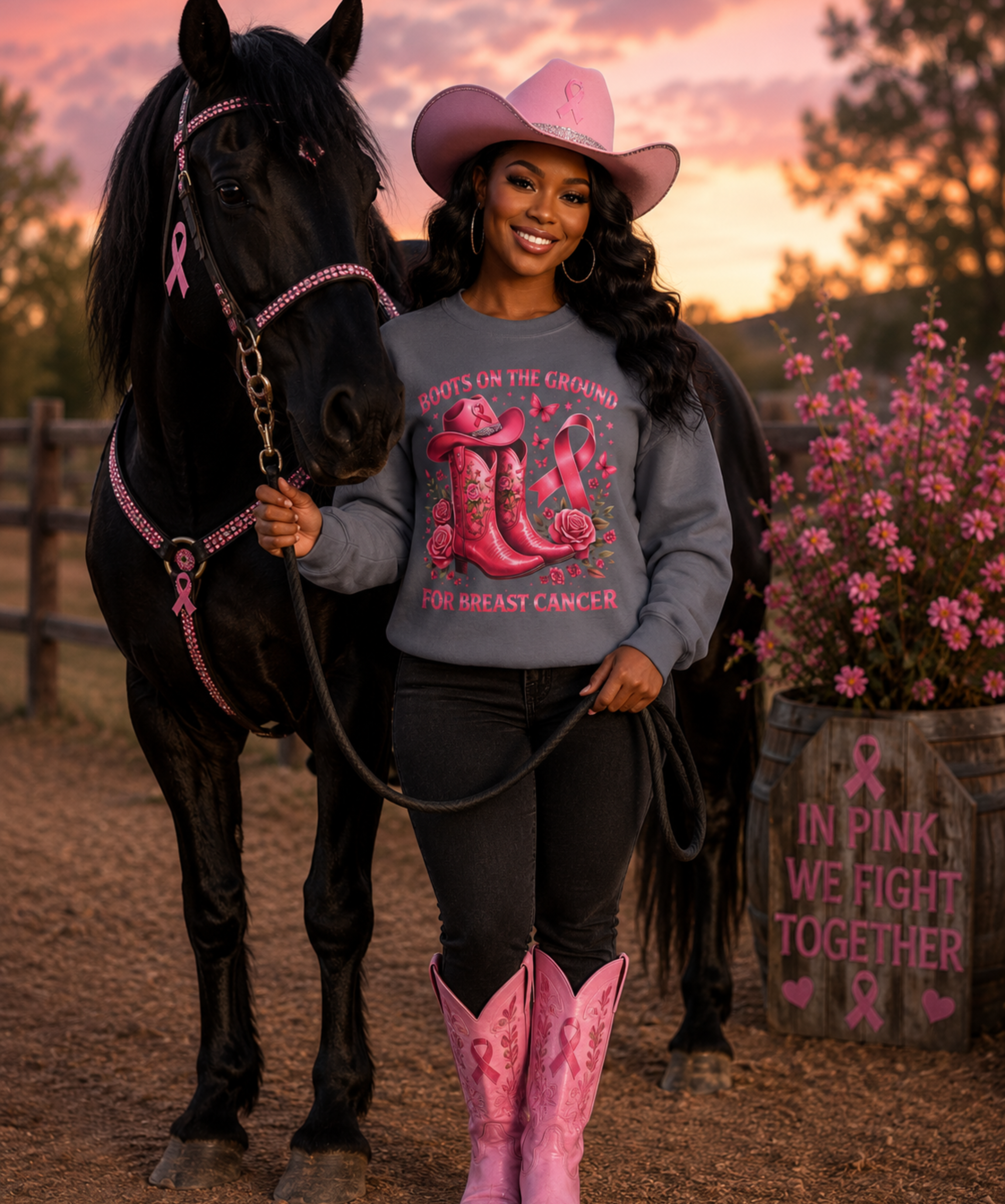 Boots on the Ground for Breast Cancer – Gildan® Heavy Blend™ Crewneck Sweatshirt