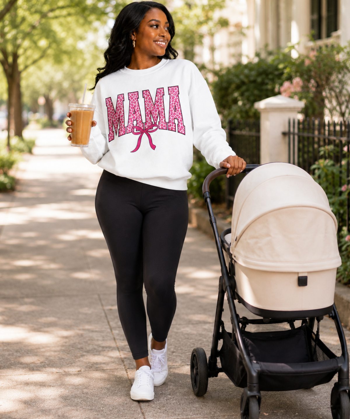 Mama Leopard Bow Gildan® Sweatshirt